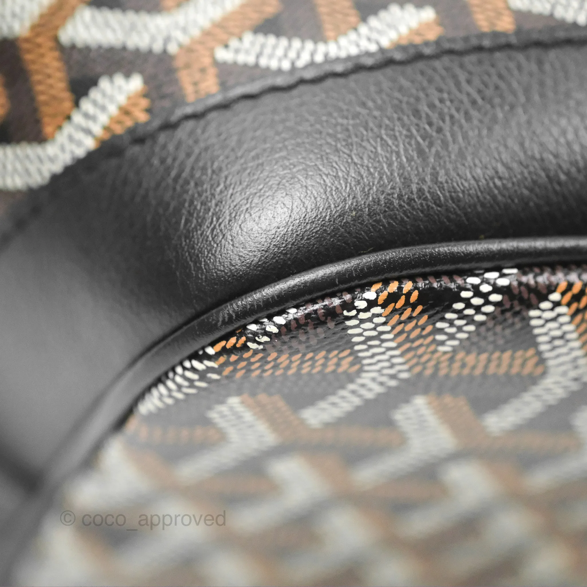 Goyard Petit Flot Bucket Bag Black Goyardine Canvas