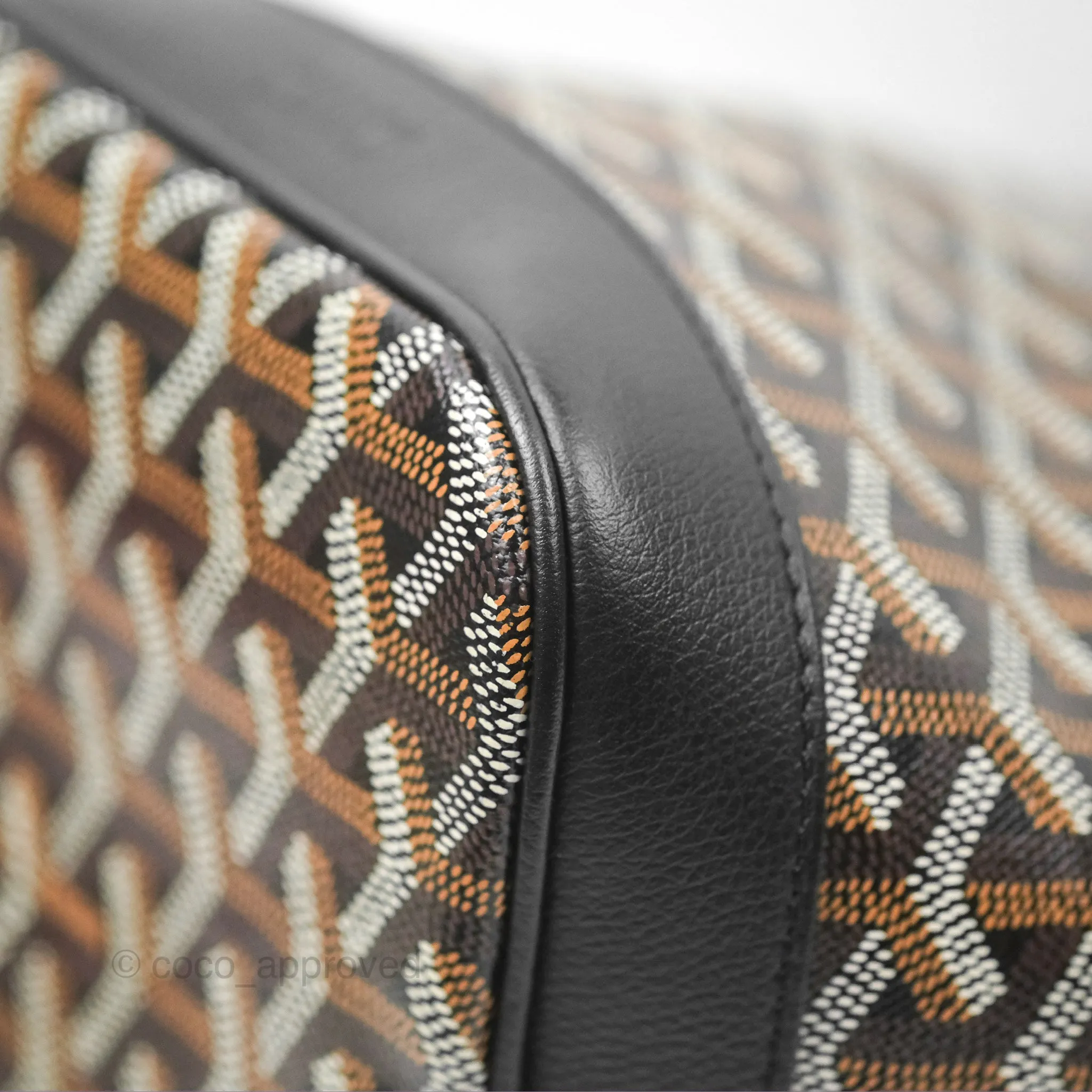Goyard Petit Flot Bucket Bag Black Goyardine Canvas