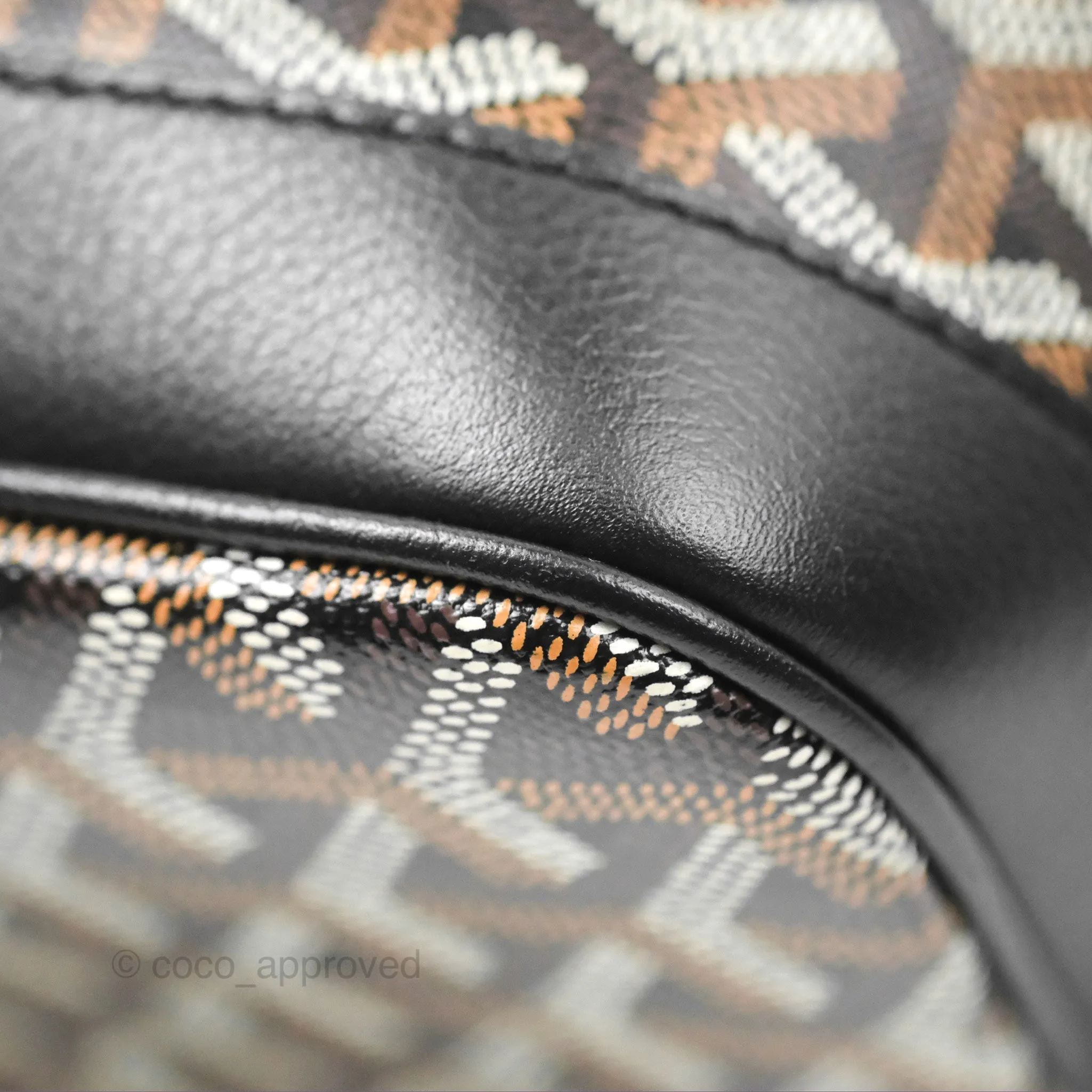 Goyard Petit Flot Bucket Bag Black Goyardine Canvas