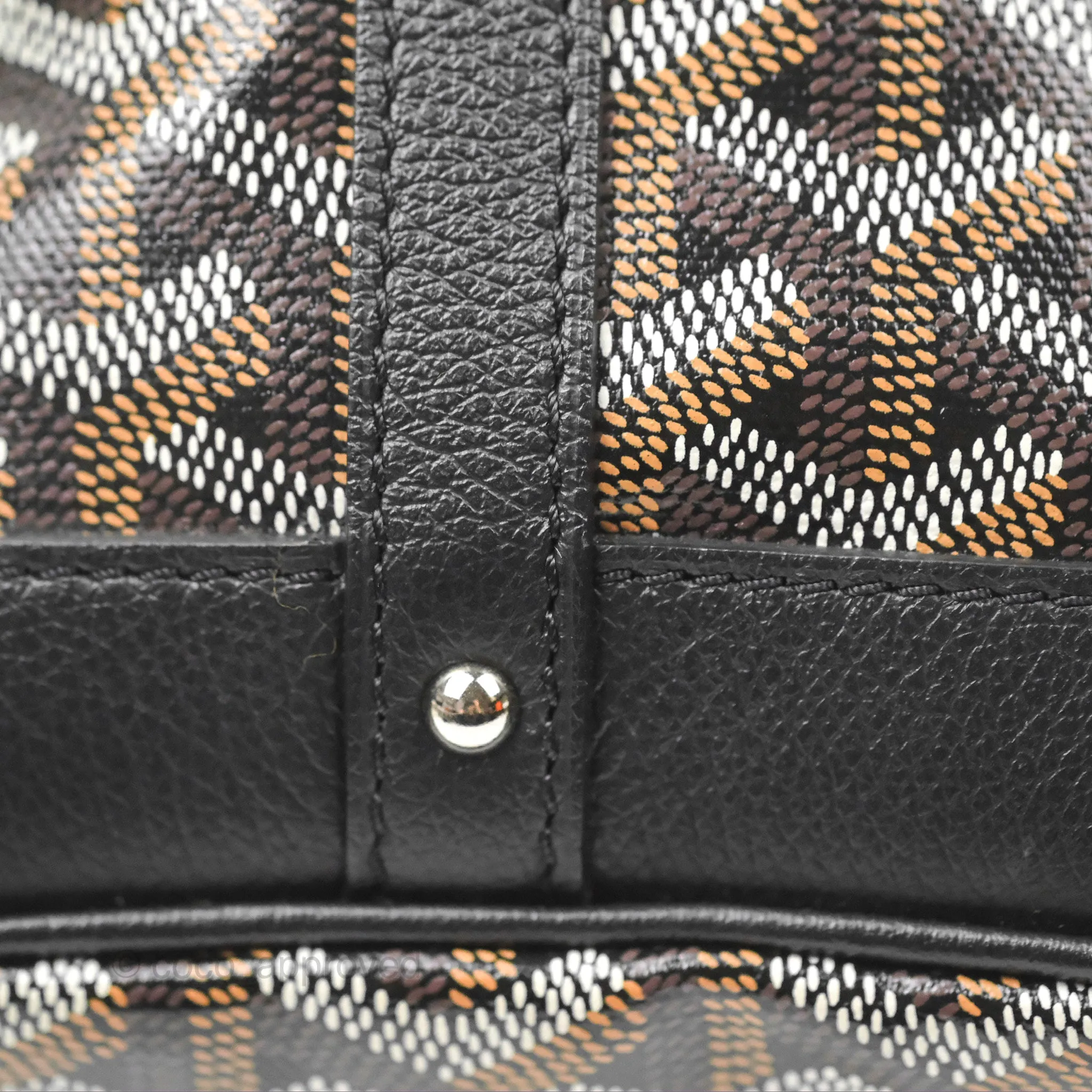 Goyard Petit Flot Bucket Bag Black Goyardine Canvas