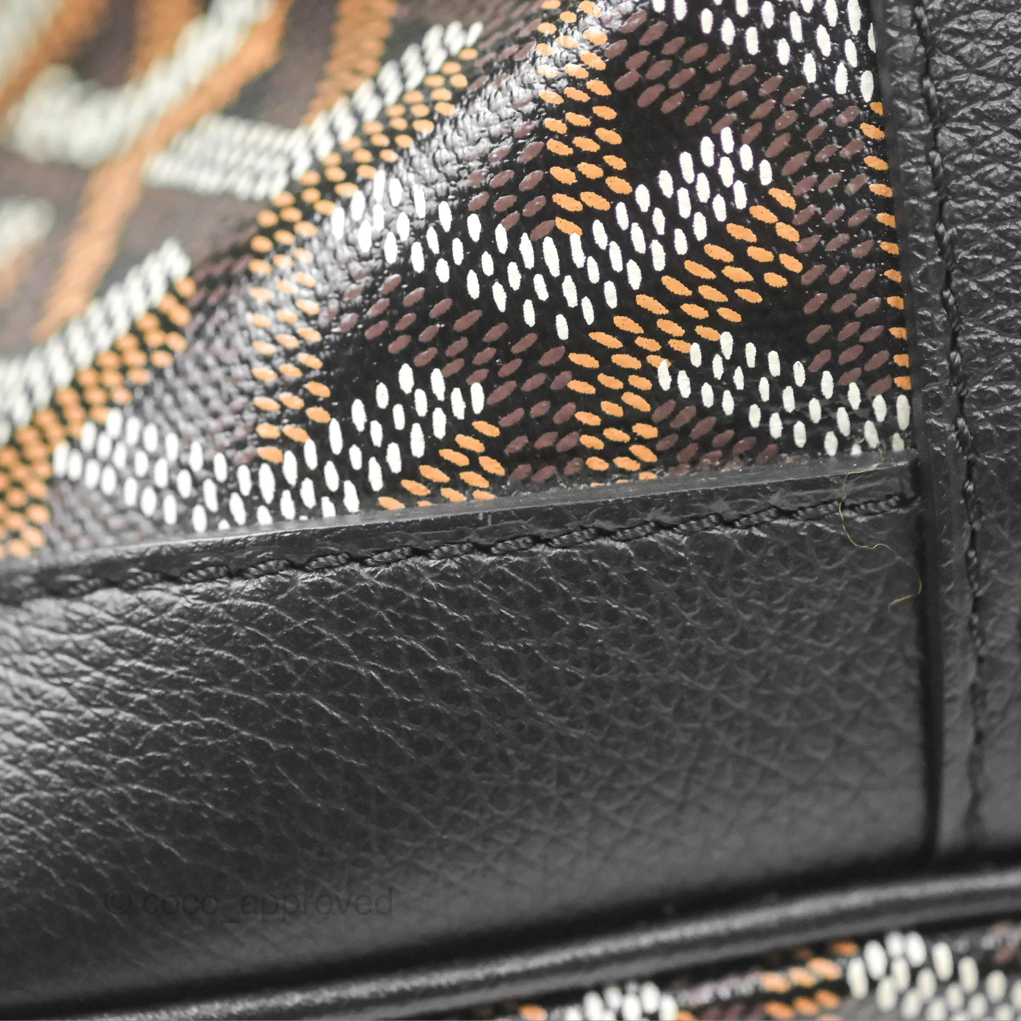 Goyard Petit Flot Bucket Bag Black Goyardine Canvas