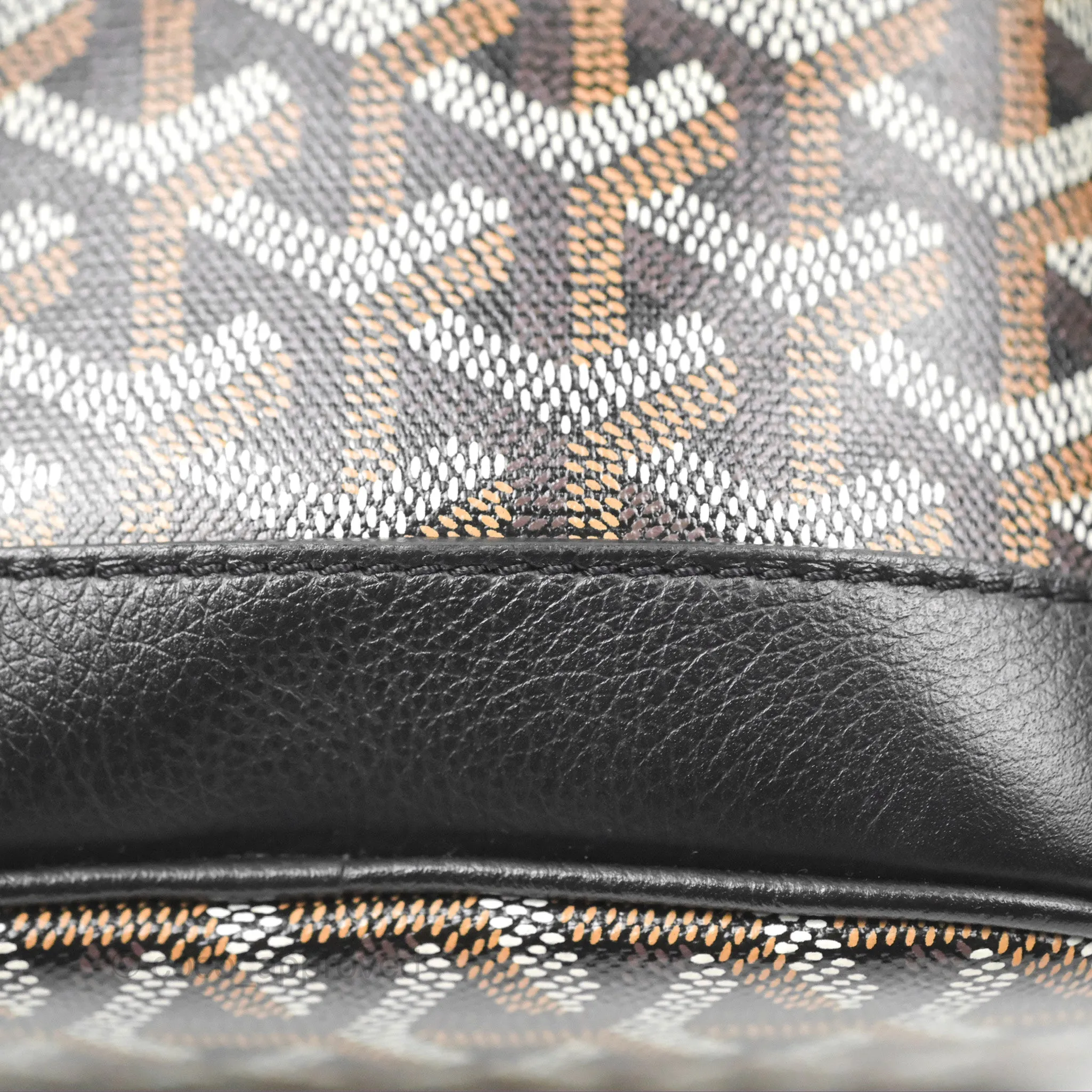 Goyard Petit Flot Bucket Bag Black Goyardine Canvas