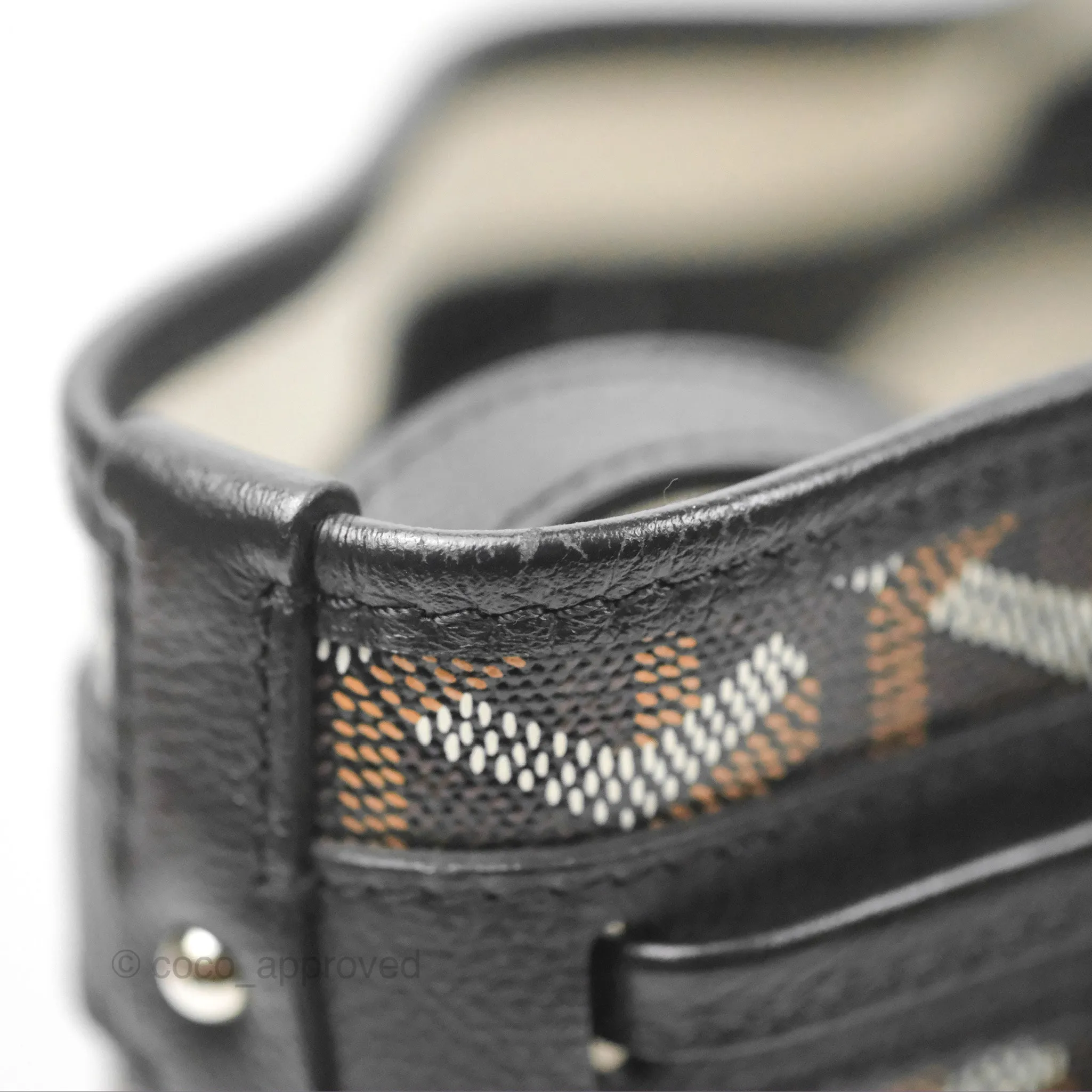 Goyard Petit Flot Bucket Bag Black Goyardine Canvas