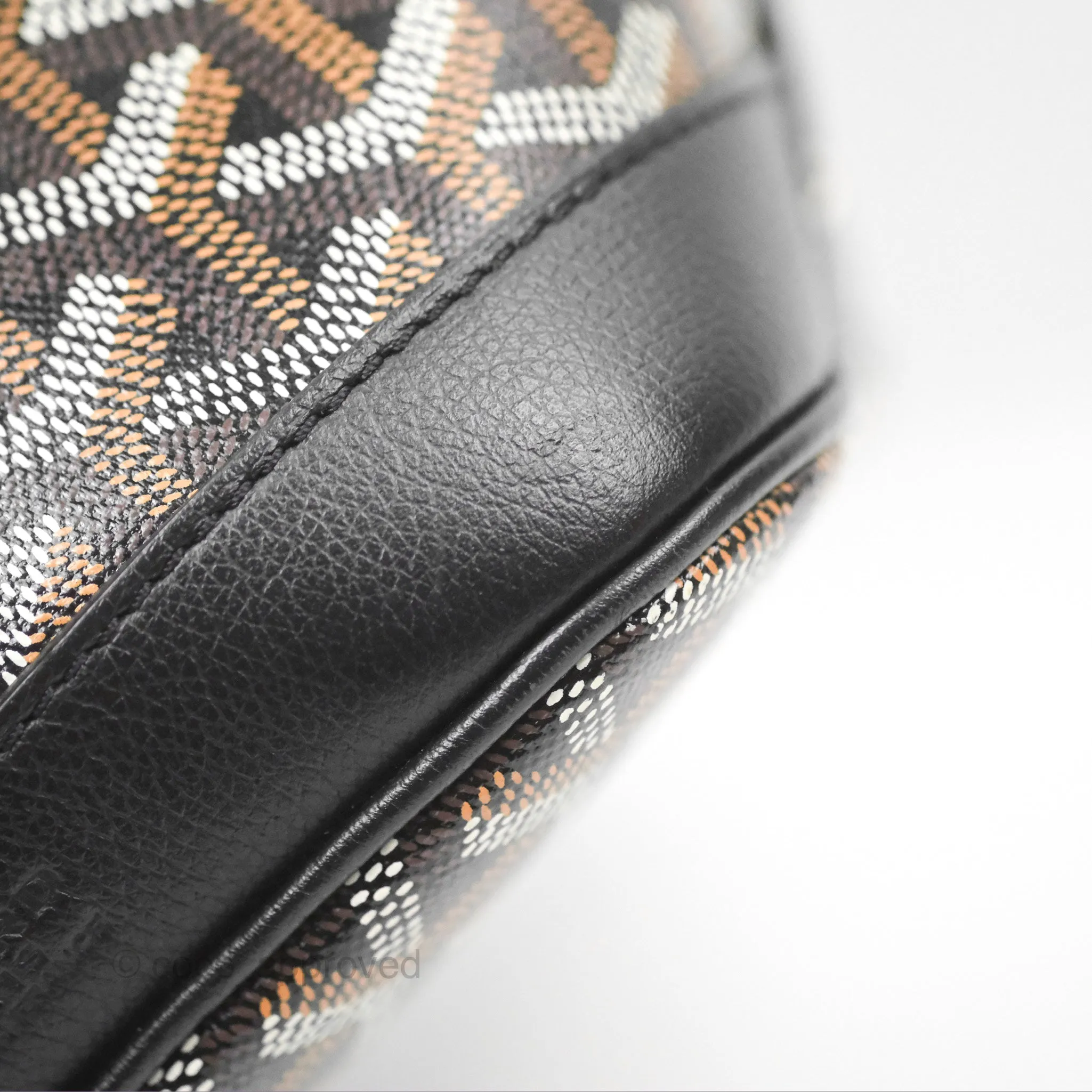 Goyard Petit Flot Bucket Bag Black Goyardine Canvas