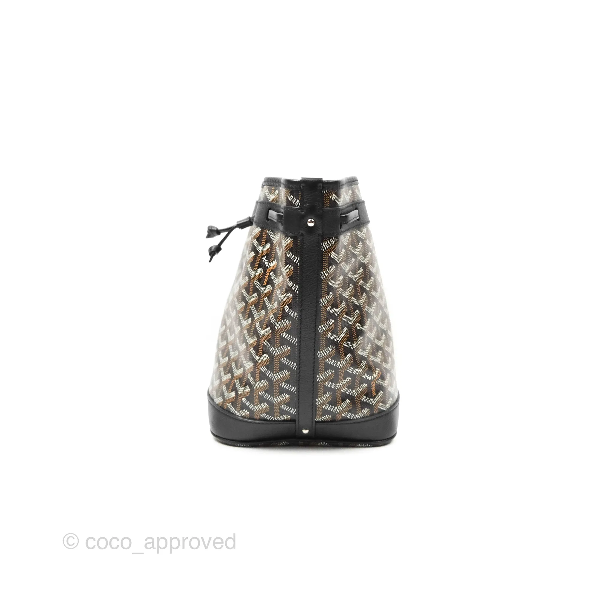 Goyard Petit Flot Bucket Bag Black Goyardine Canvas