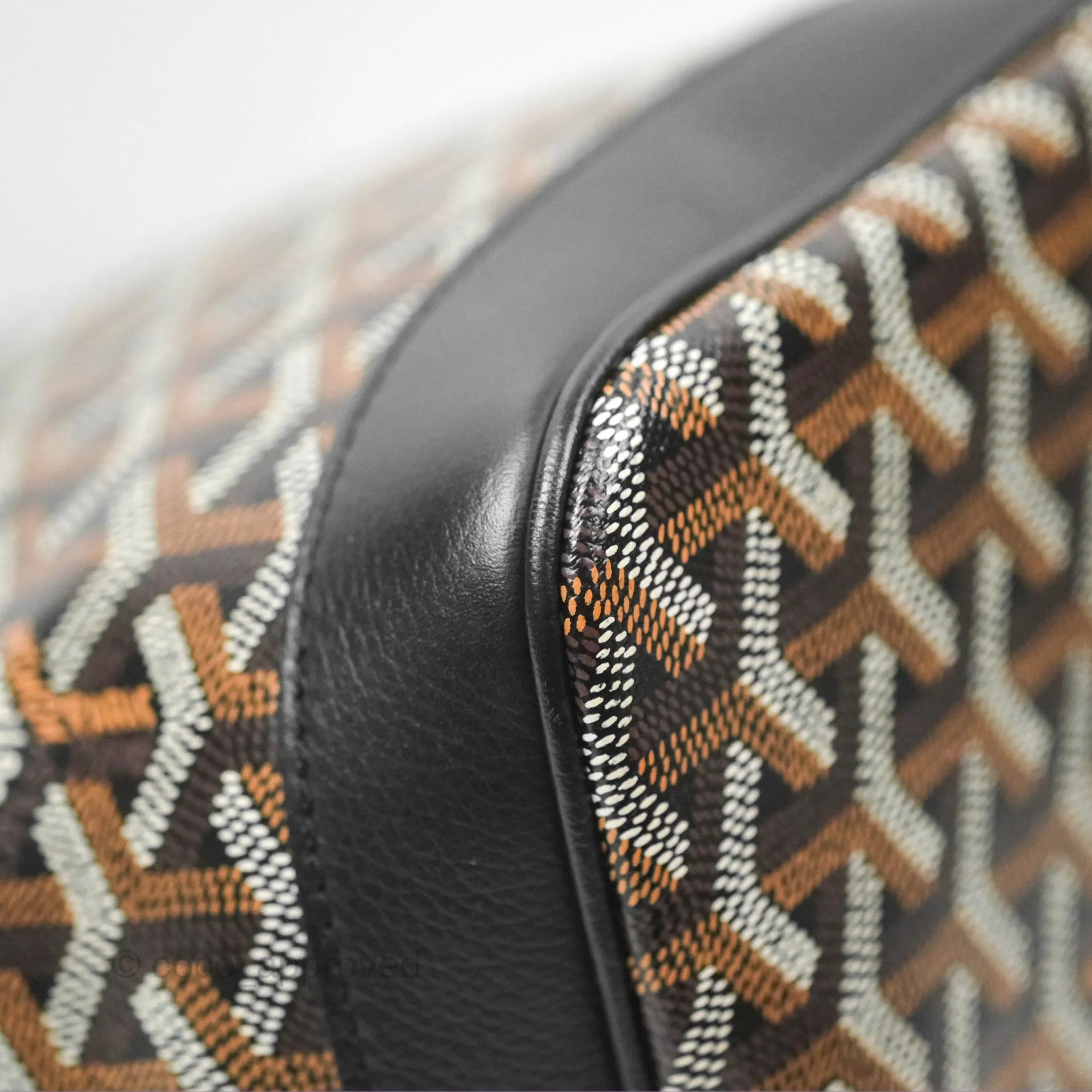 Goyard Petit Flot Bucket Bag Black Goyardine Canvas