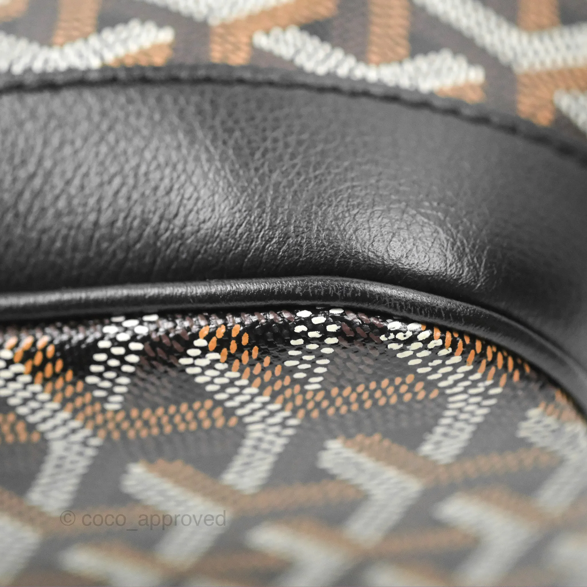 Goyard Petit Flot Bucket Bag Black Goyardine Canvas