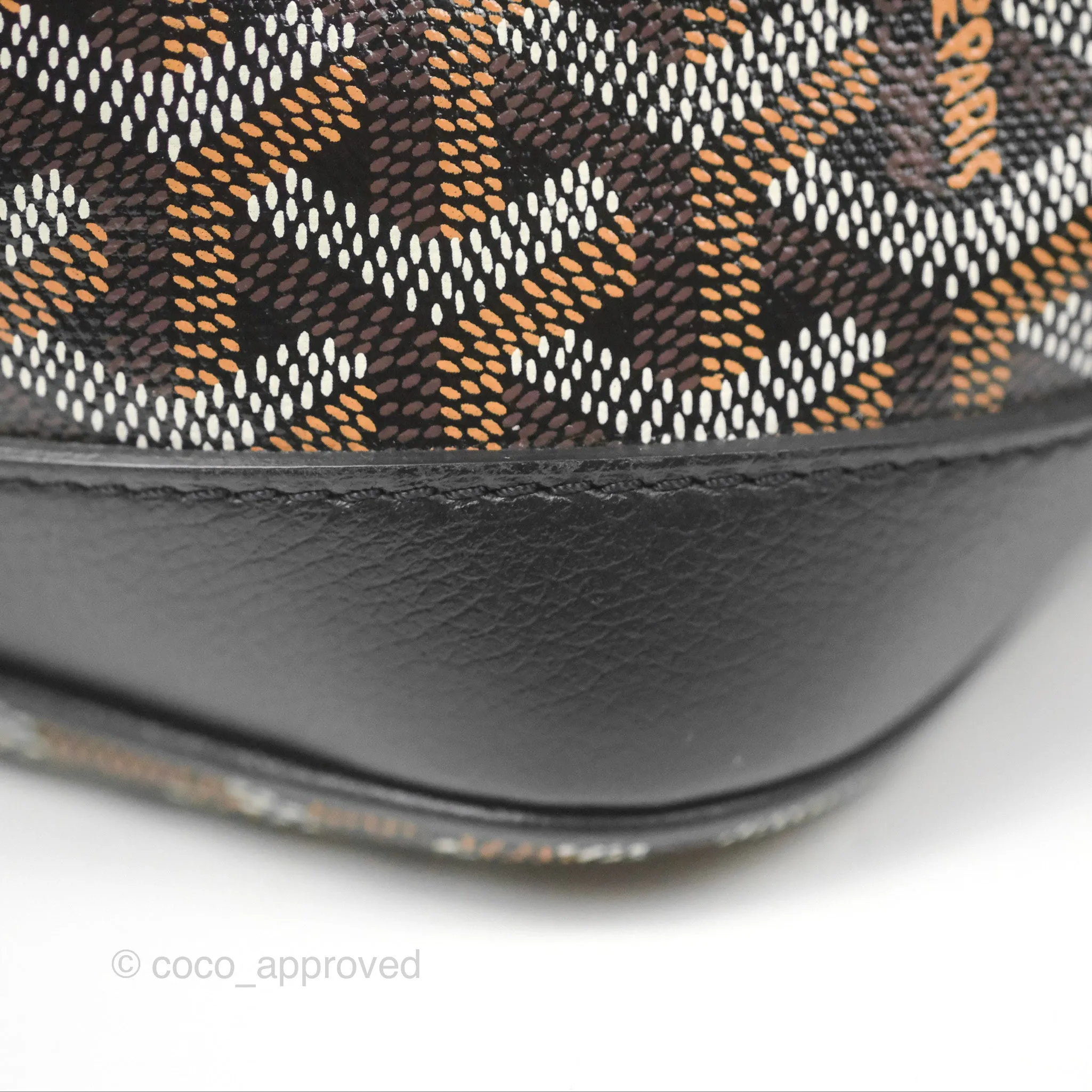 Goyard Petit Flot Bucket Bag Black Goyardine Canvas