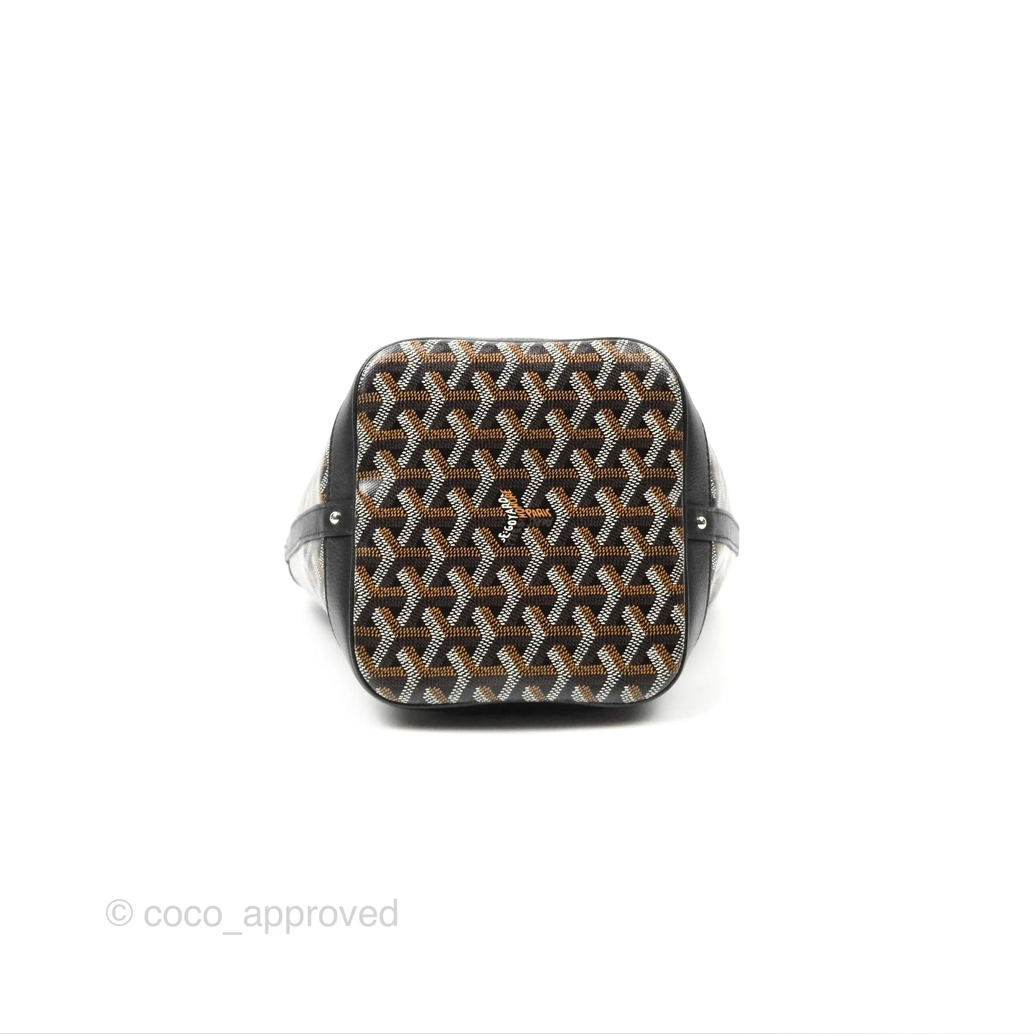 Goyard Petit Flot Bucket Bag Black Goyardine Canvas