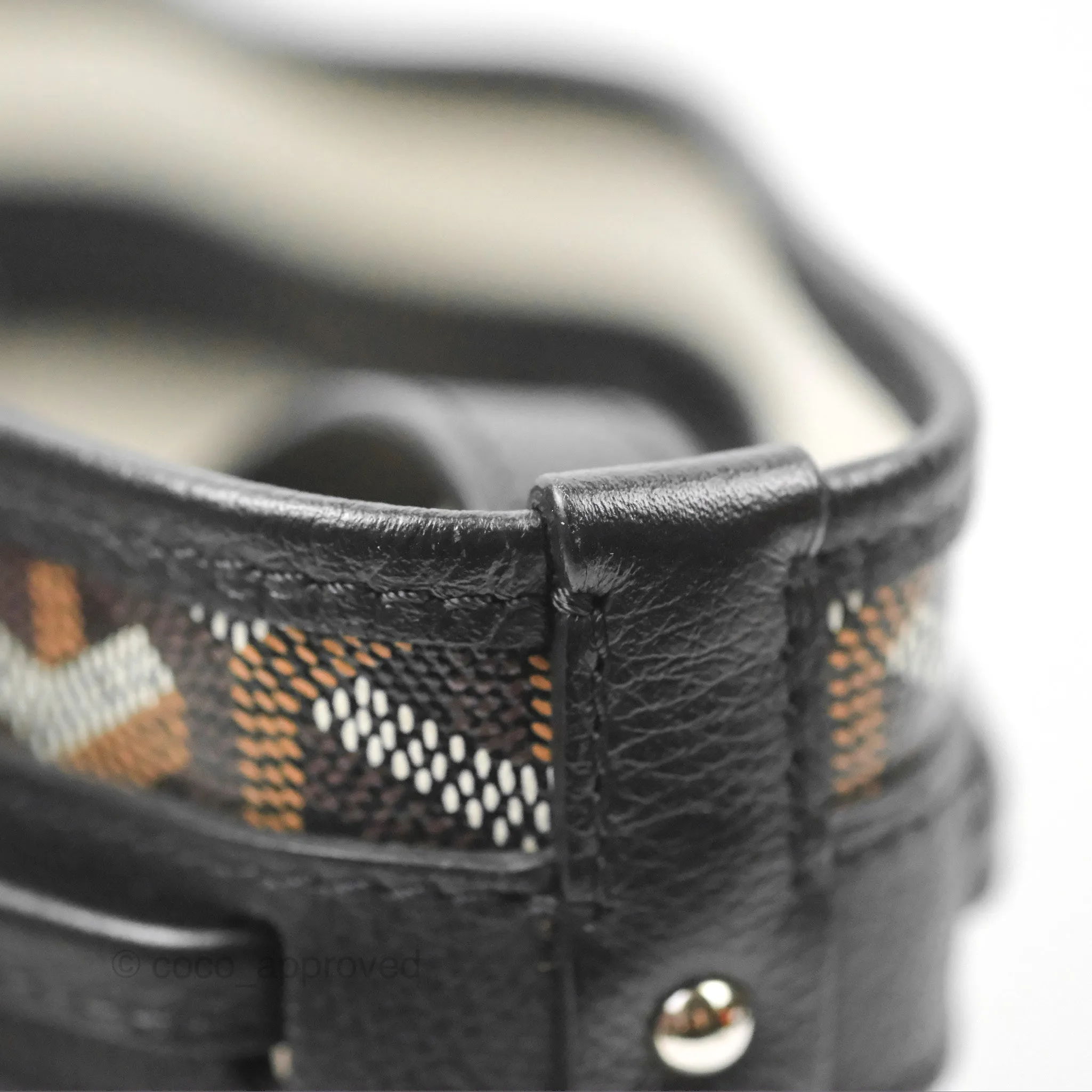 Goyard Petit Flot Bucket Bag Black Goyardine Canvas