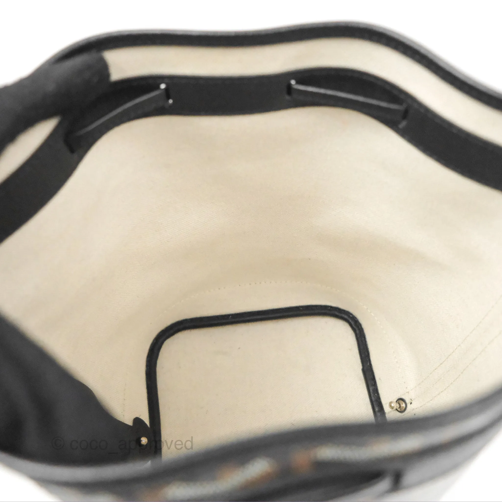 Goyard Petit Flot Bucket Bag Black Goyardine Canvas