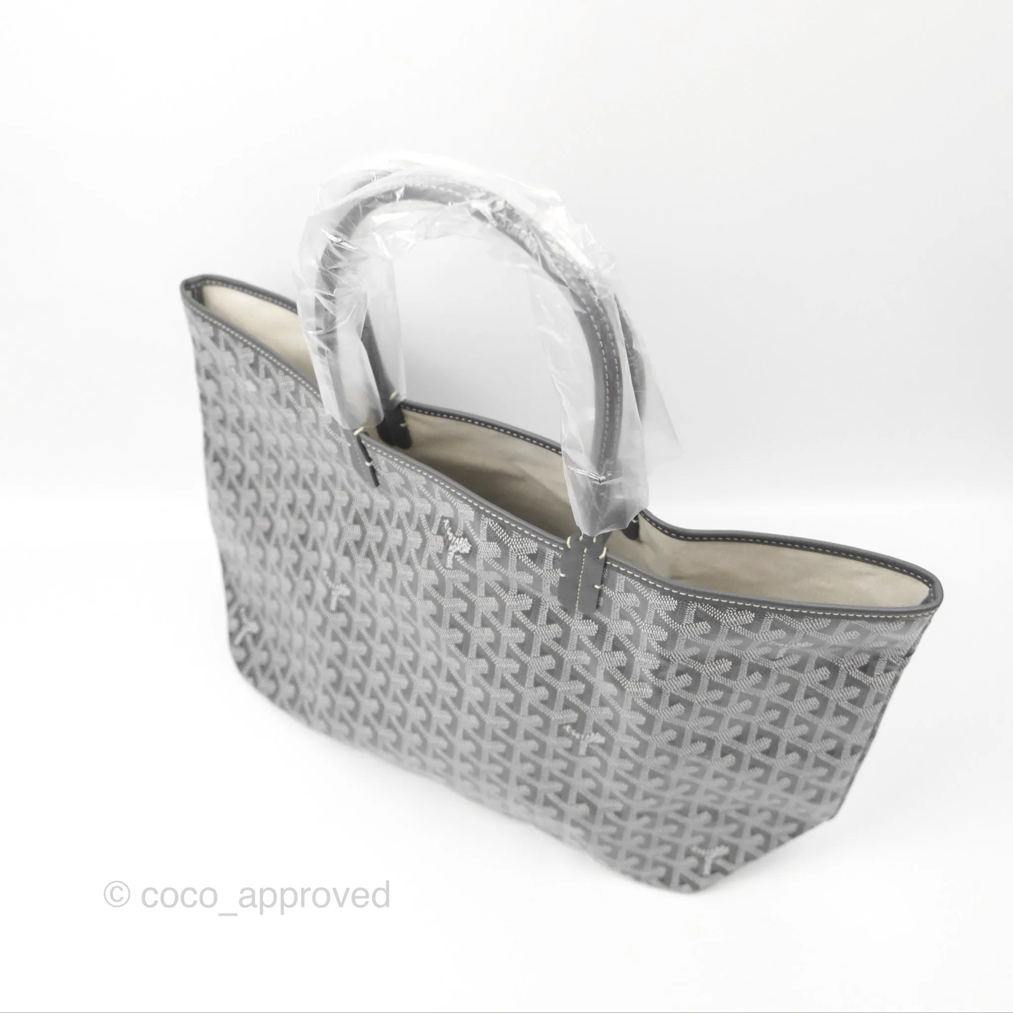 Goyard St Louis Tote PM Grey Goyardine Canvas