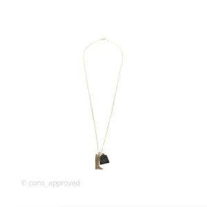 Hermes Amulette Maroquinier PM Pendant Necklace Gold Tone