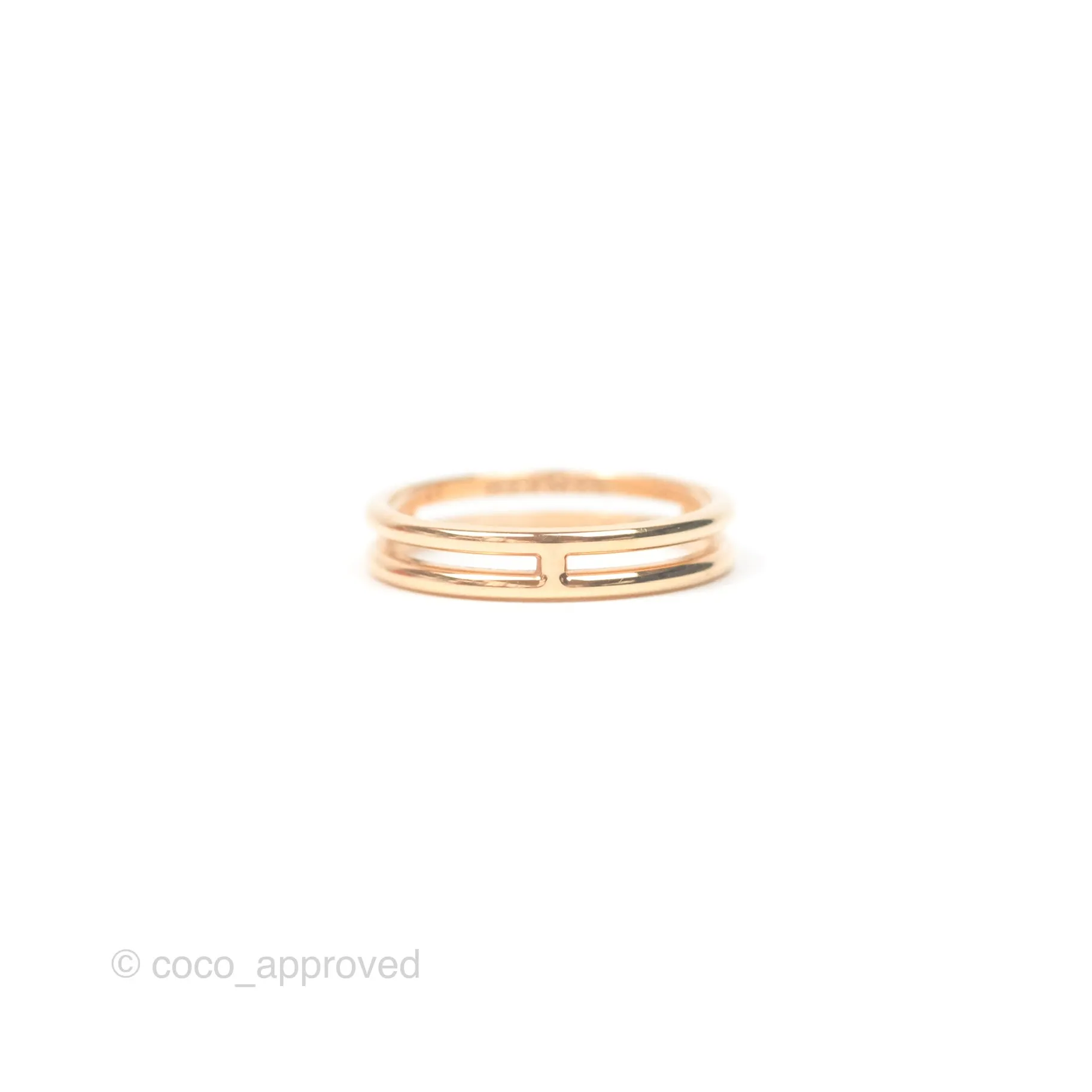 Hermes Ariane Wedding Band Ring Rose Gold