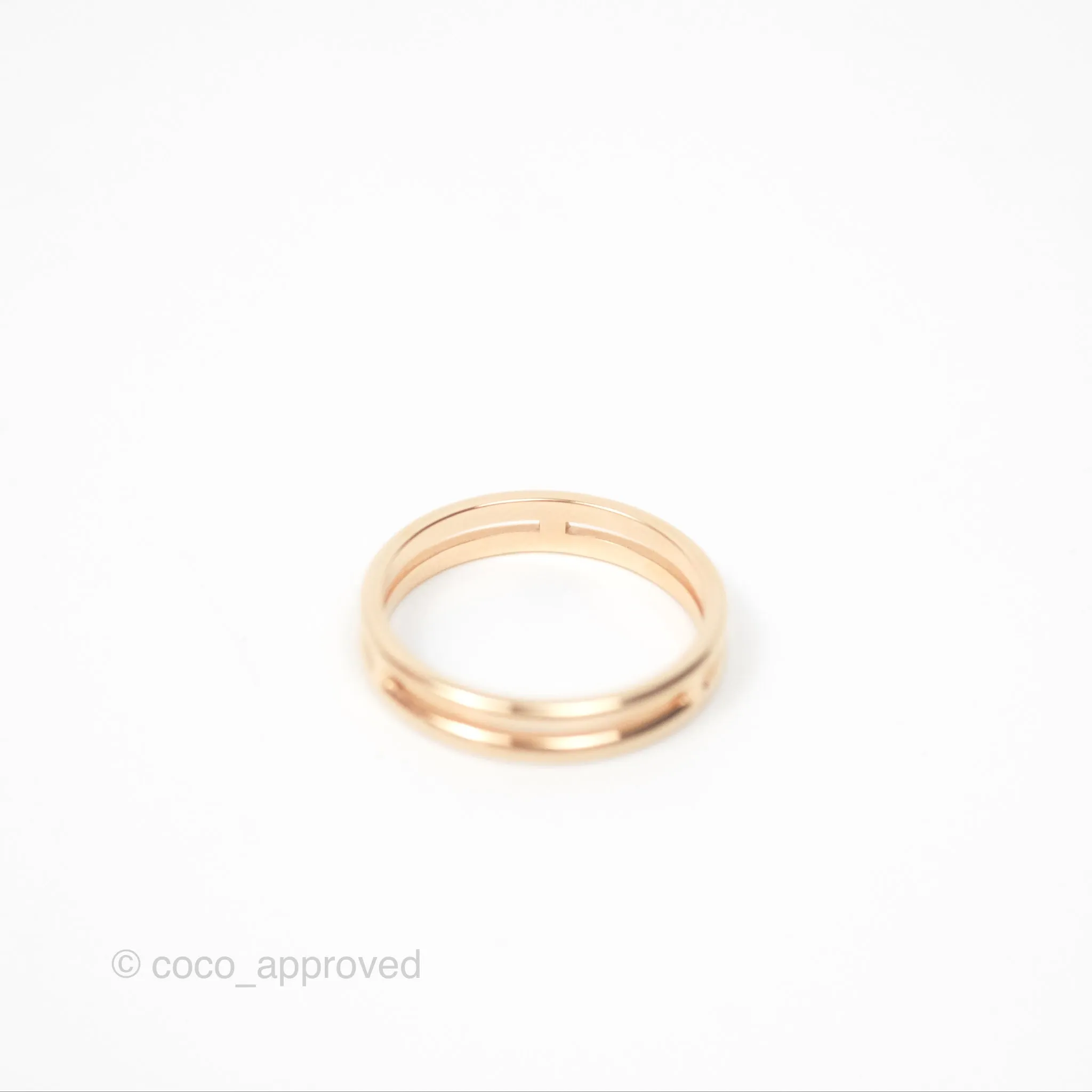 Hermes Ariane Wedding Band Ring Rose Gold