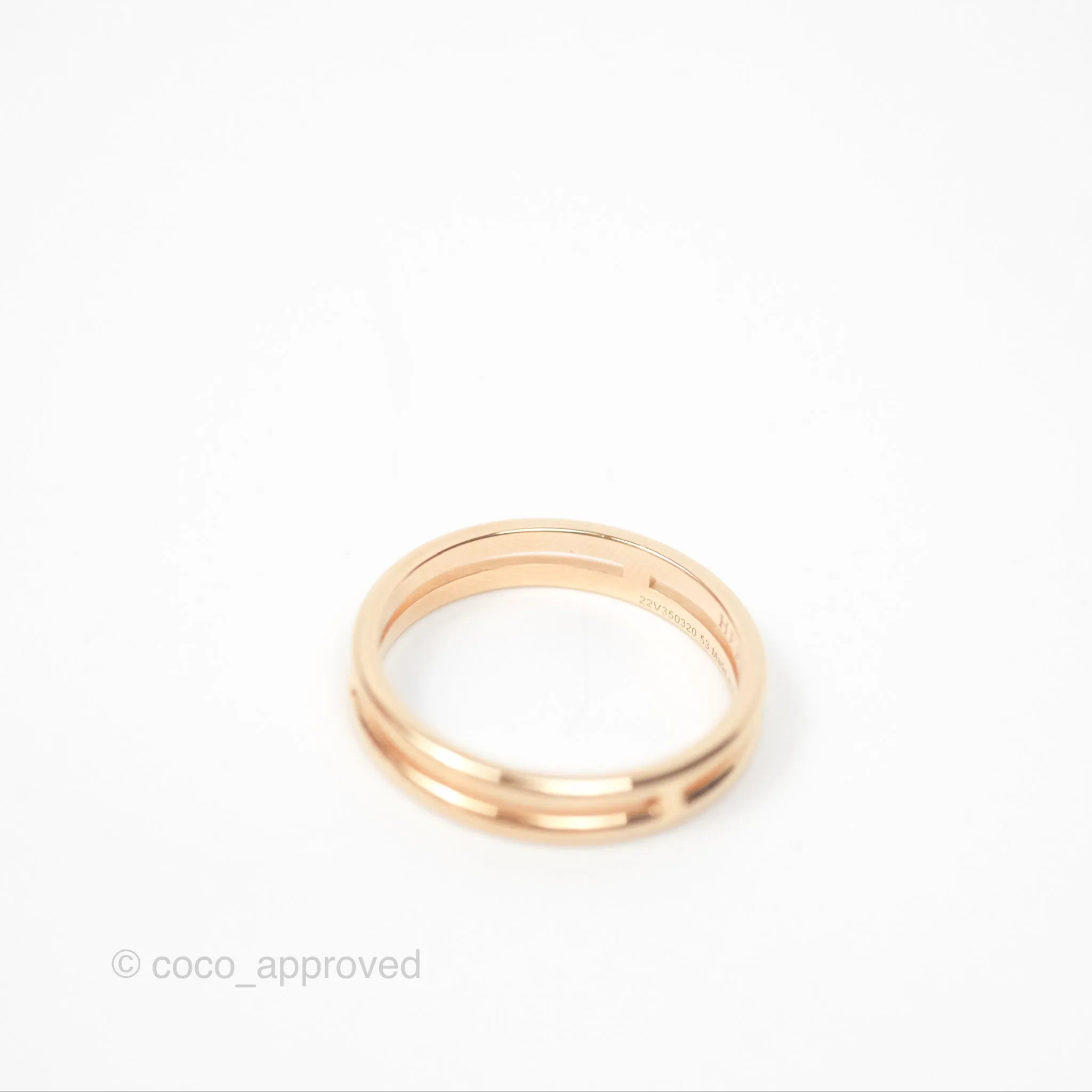 Hermes Ariane Wedding Band Ring Rose Gold