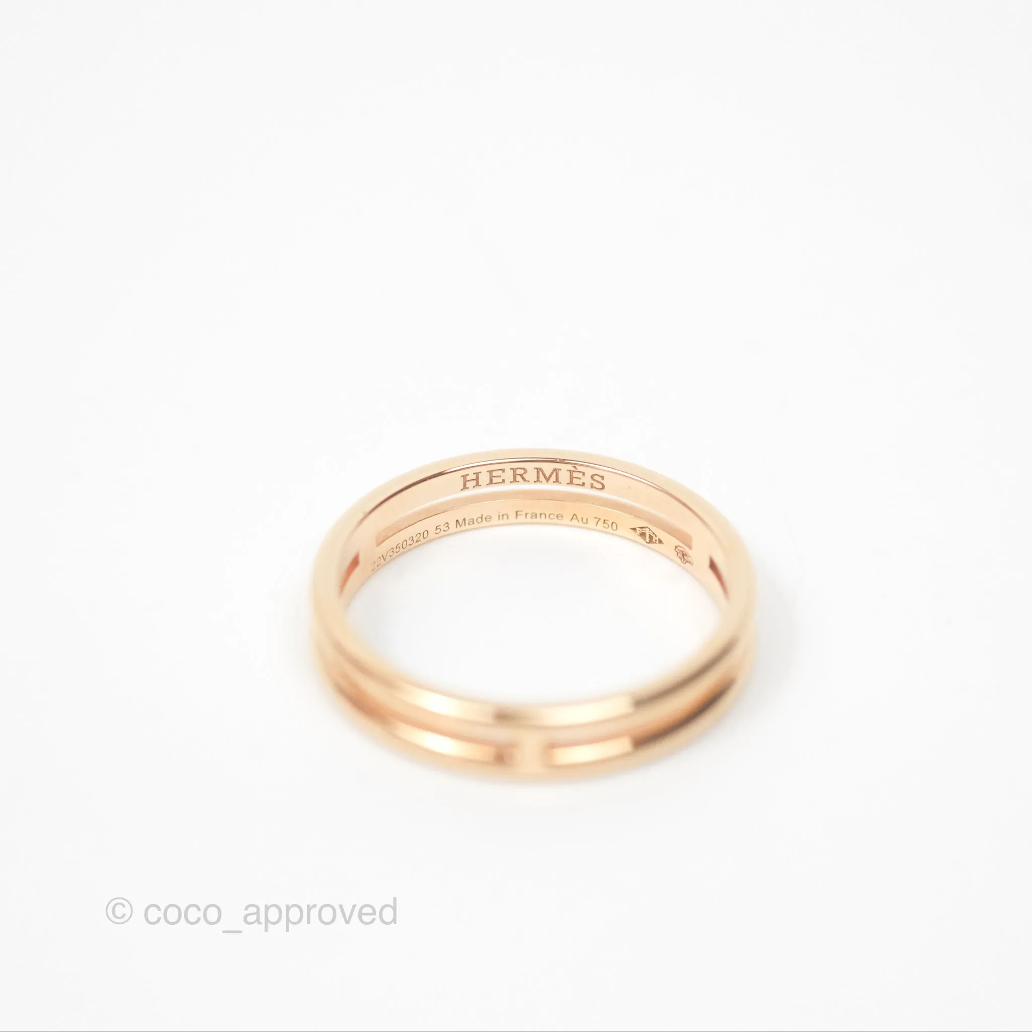 Hermes Ariane Wedding Band Ring Rose Gold