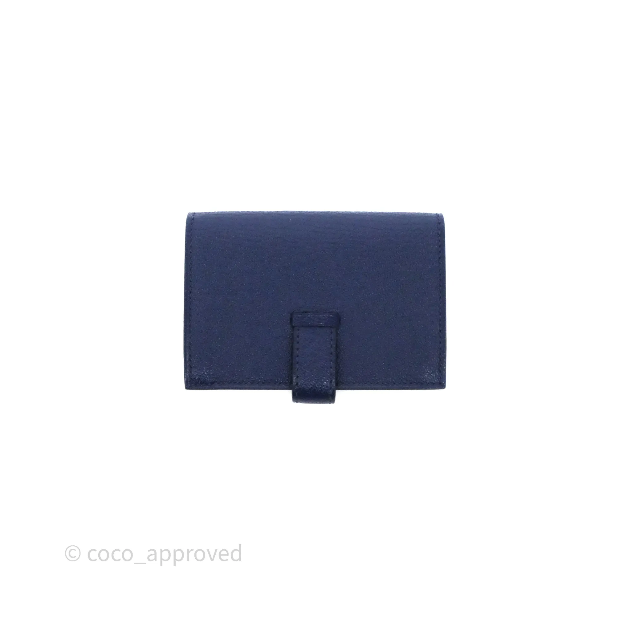 Hermes Bearn Card Holder Bleu Encre M3 Chevre Mysore Gold Hardware