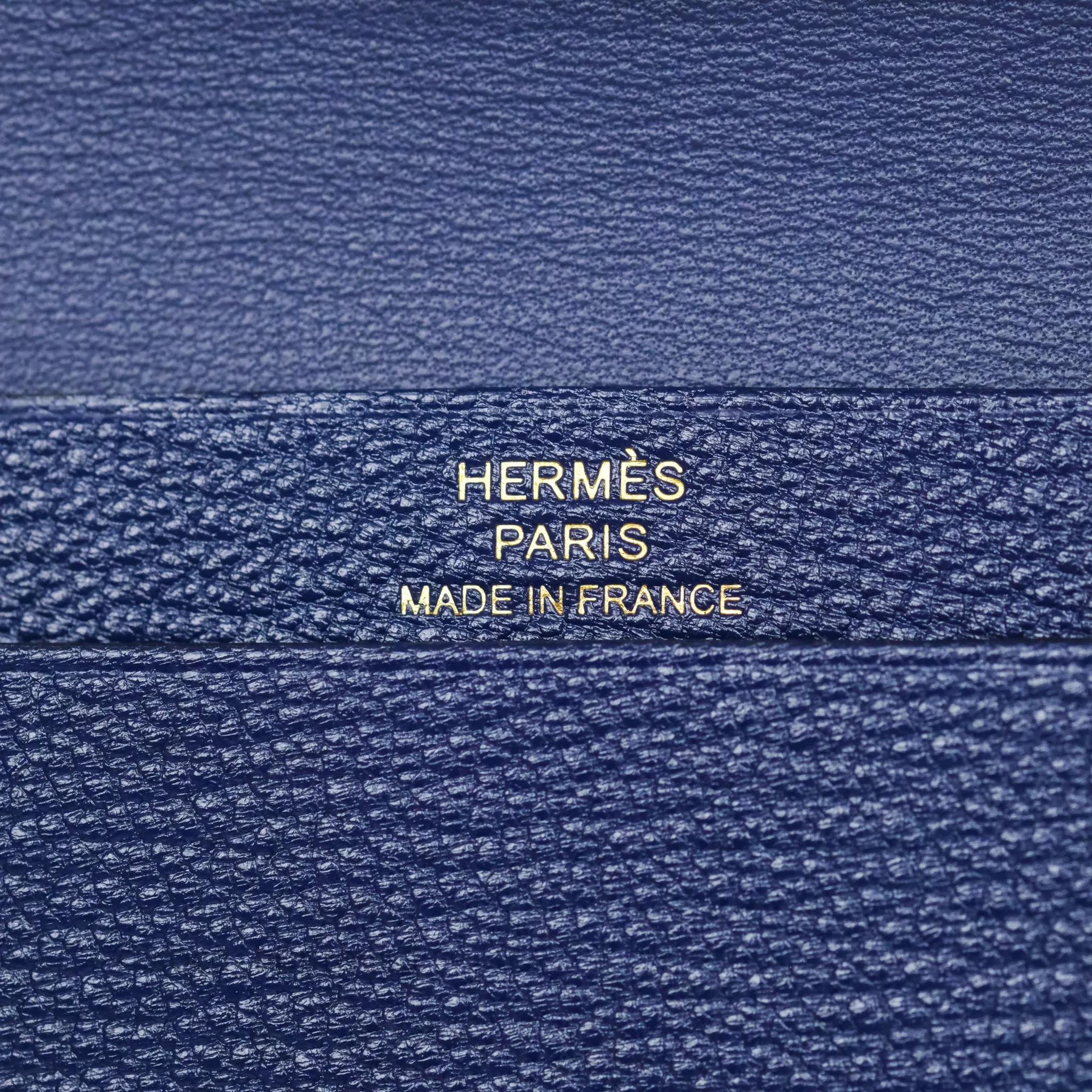 Hermes Bearn Card Holder Bleu Encre M3 Chevre Mysore Gold Hardware