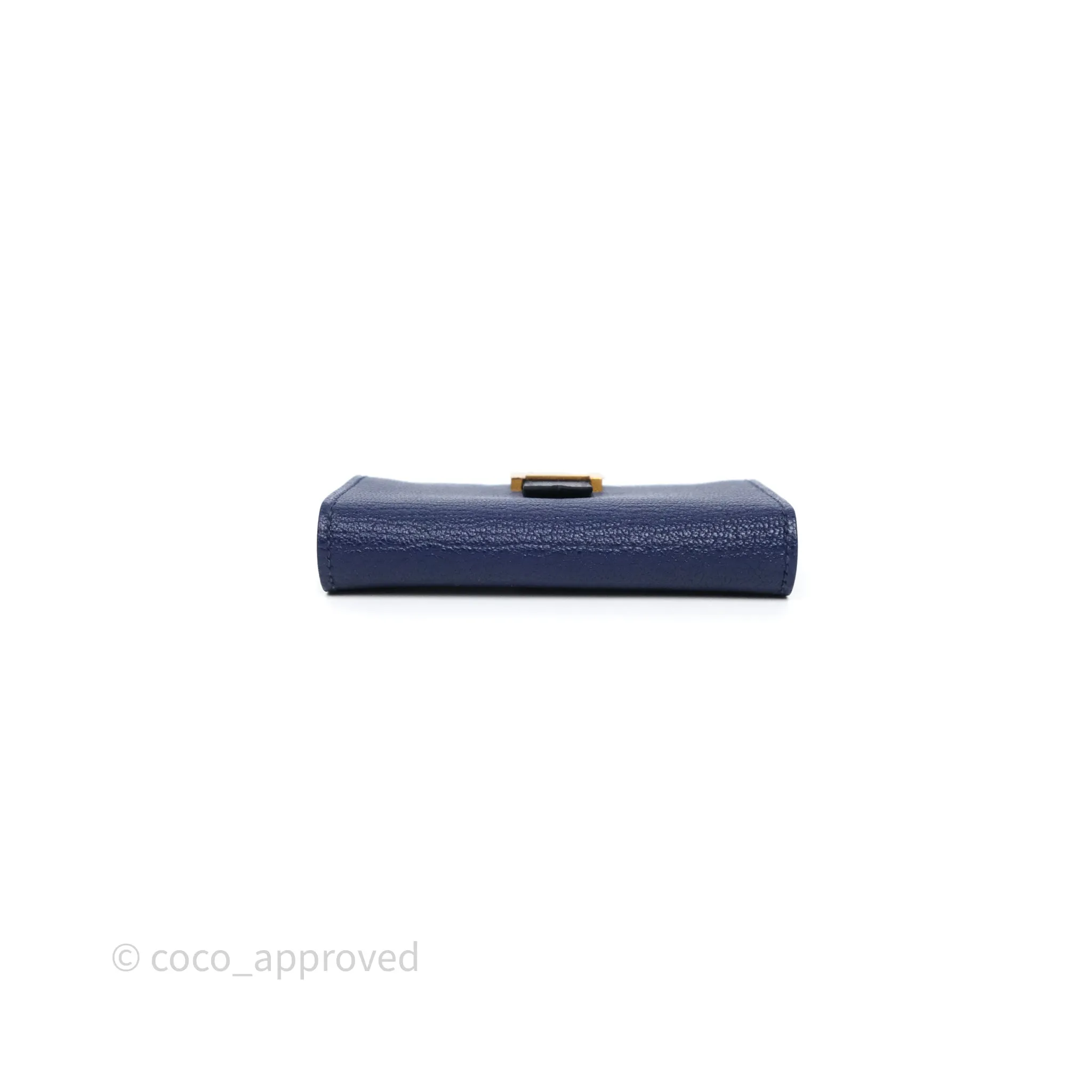 Hermes Bearn Card Holder Bleu Encre M3 Chevre Mysore Gold Hardware