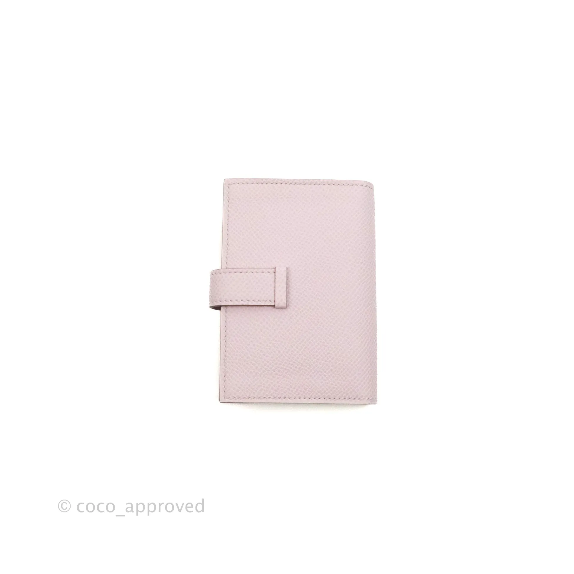 Hermes Bearn Card Holder Epsom Mauve Pale Palladium Hardware