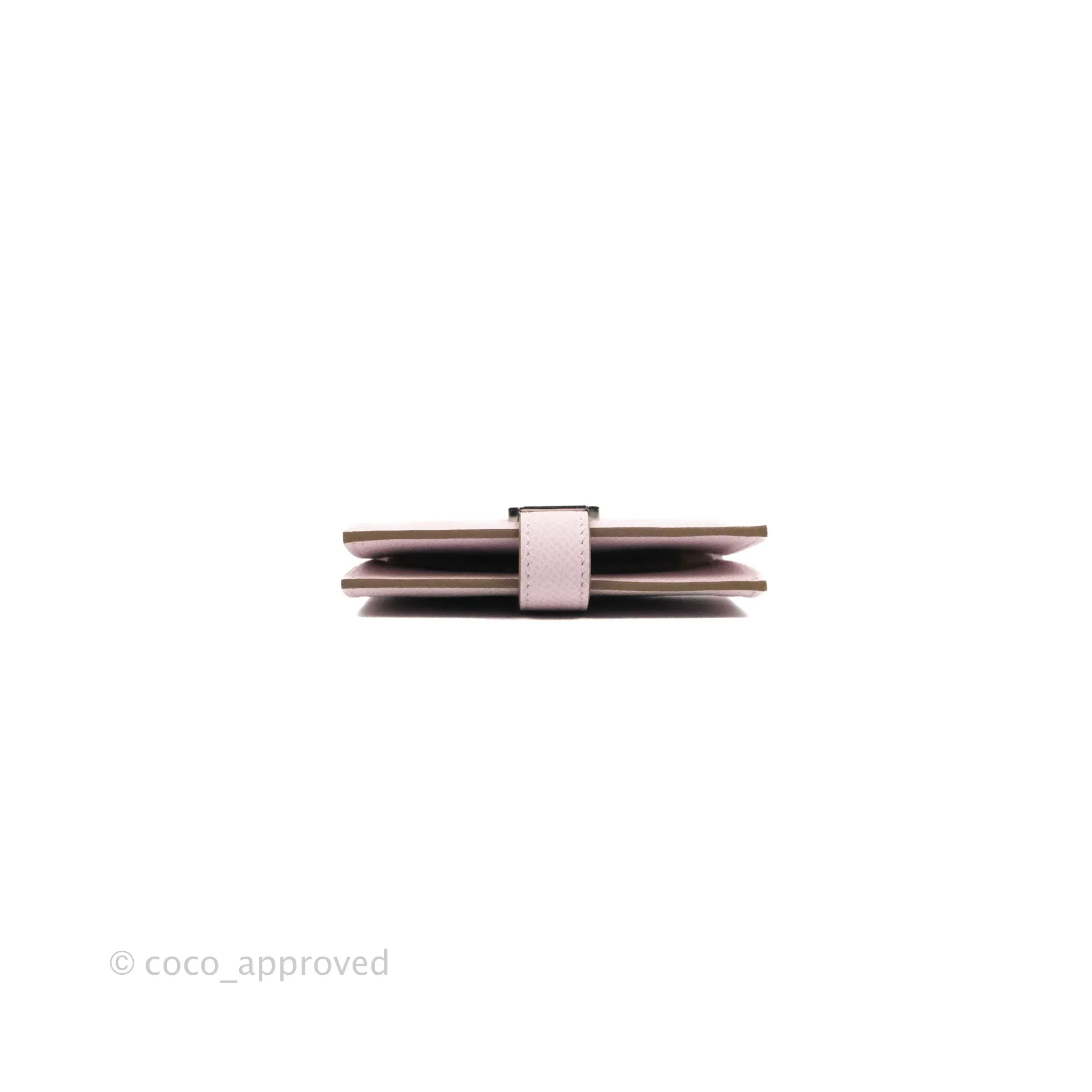 Hermes Bearn Card Holder Epsom Mauve Pale Palladium Hardware