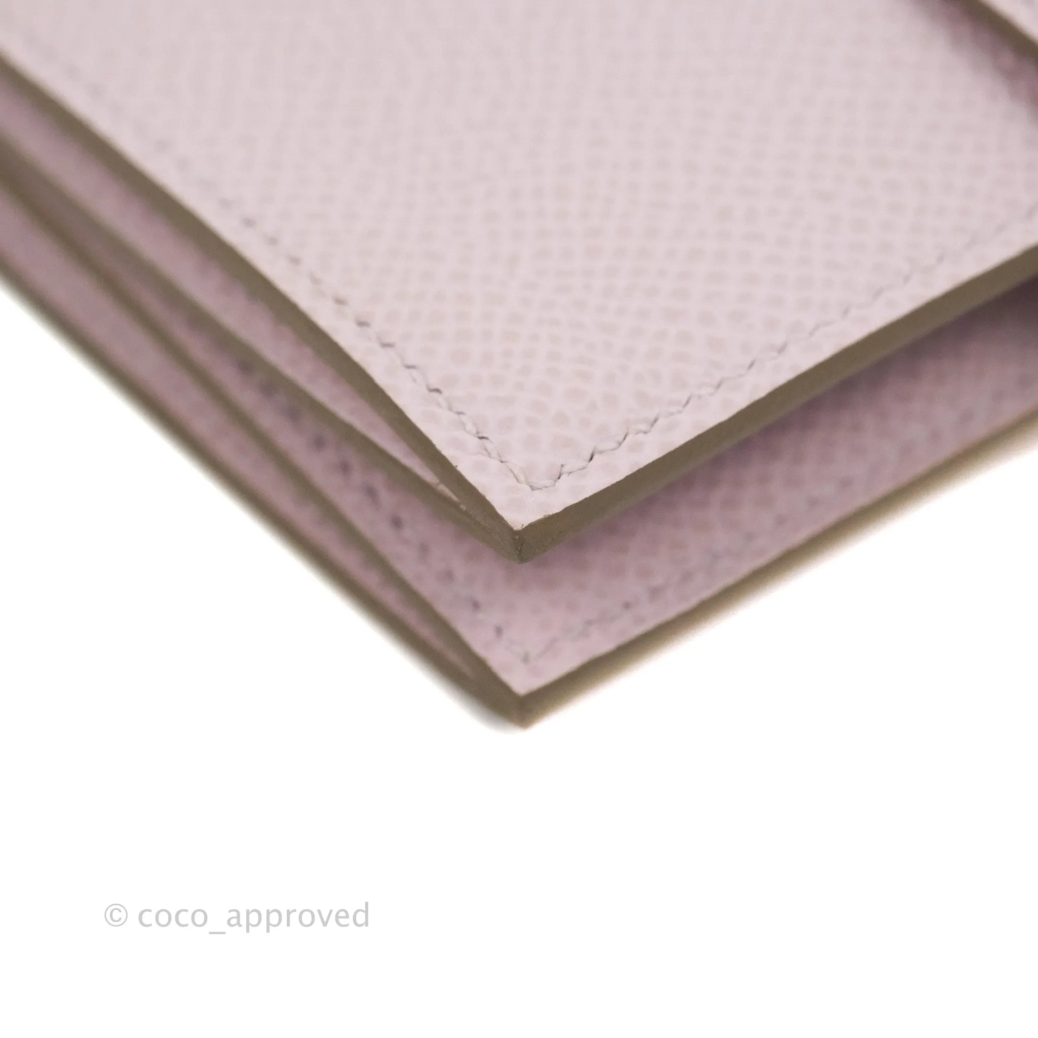 Hermes Bearn Card Holder Epsom Mauve Pale Palladium Hardware