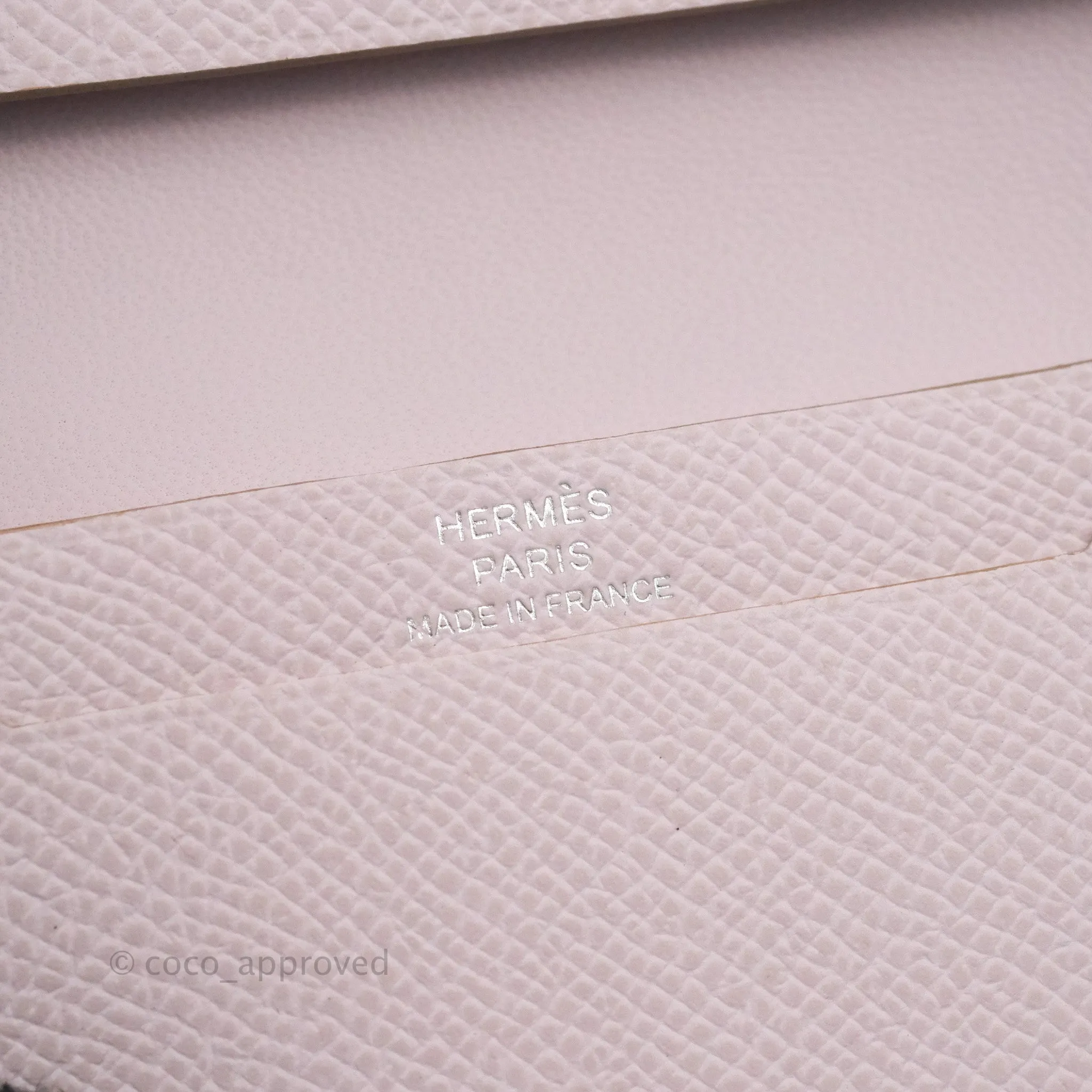 Hermes Bearn Card Holder Epsom Mauve Pale Palladium Hardware
