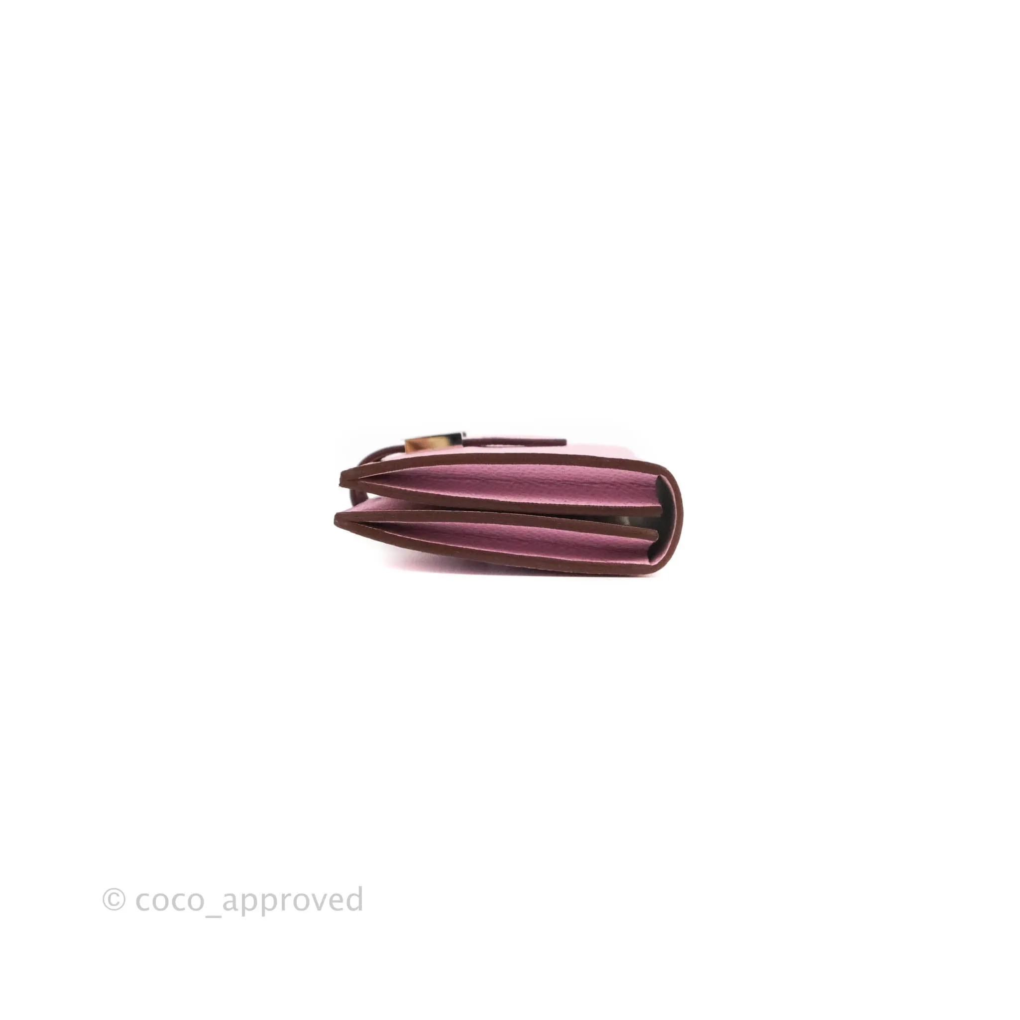 Hermes Bearn Card Holder Epsom Mauve Sylvester Palladium Hardware