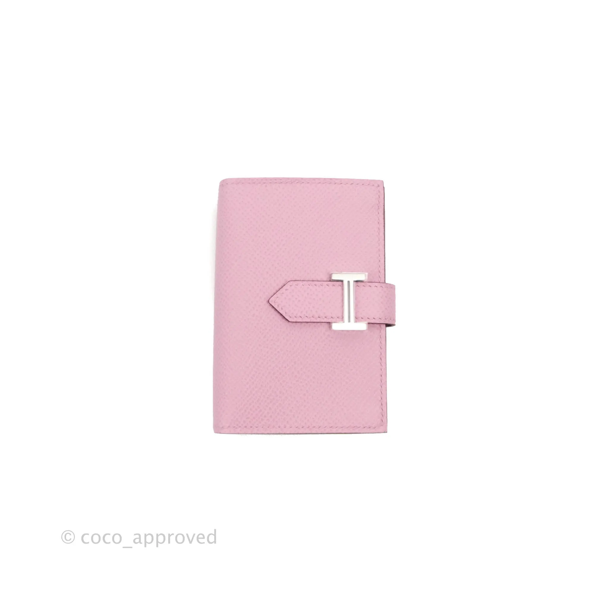 Hermes Bearn Card Holder Epsom Mauve Sylvester Palladium Hardware