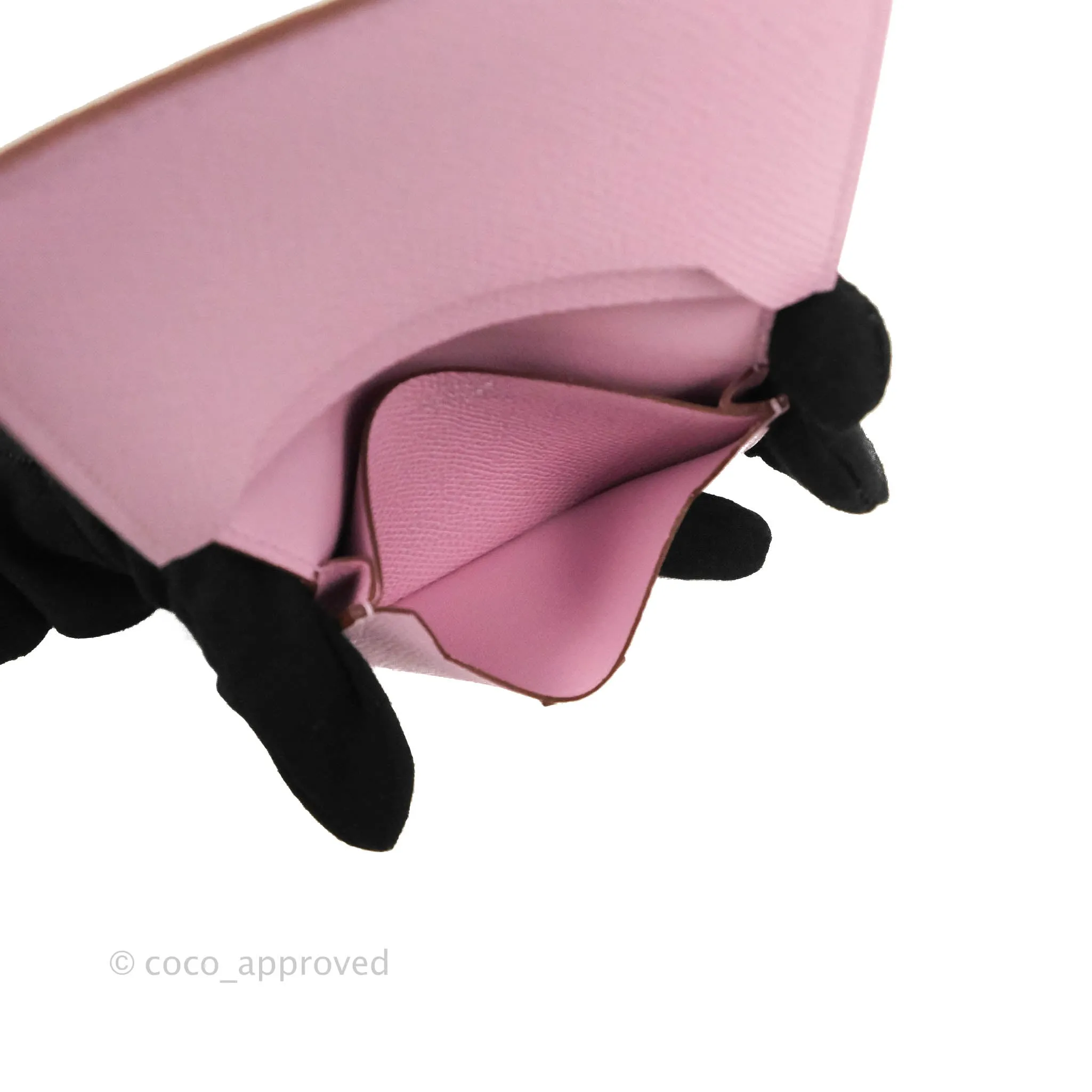 Hermes Bearn Card Holder Epsom Mauve Sylvester Palladium Hardware