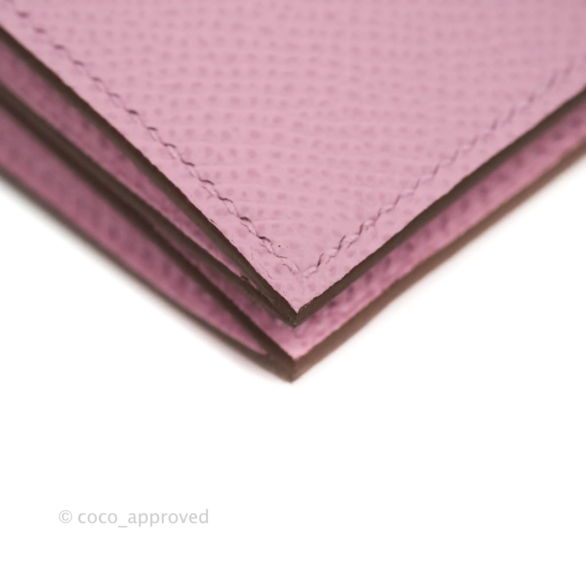 Hermes Bearn Card Holder Epsom Mauve Sylvester Palladium Hardware