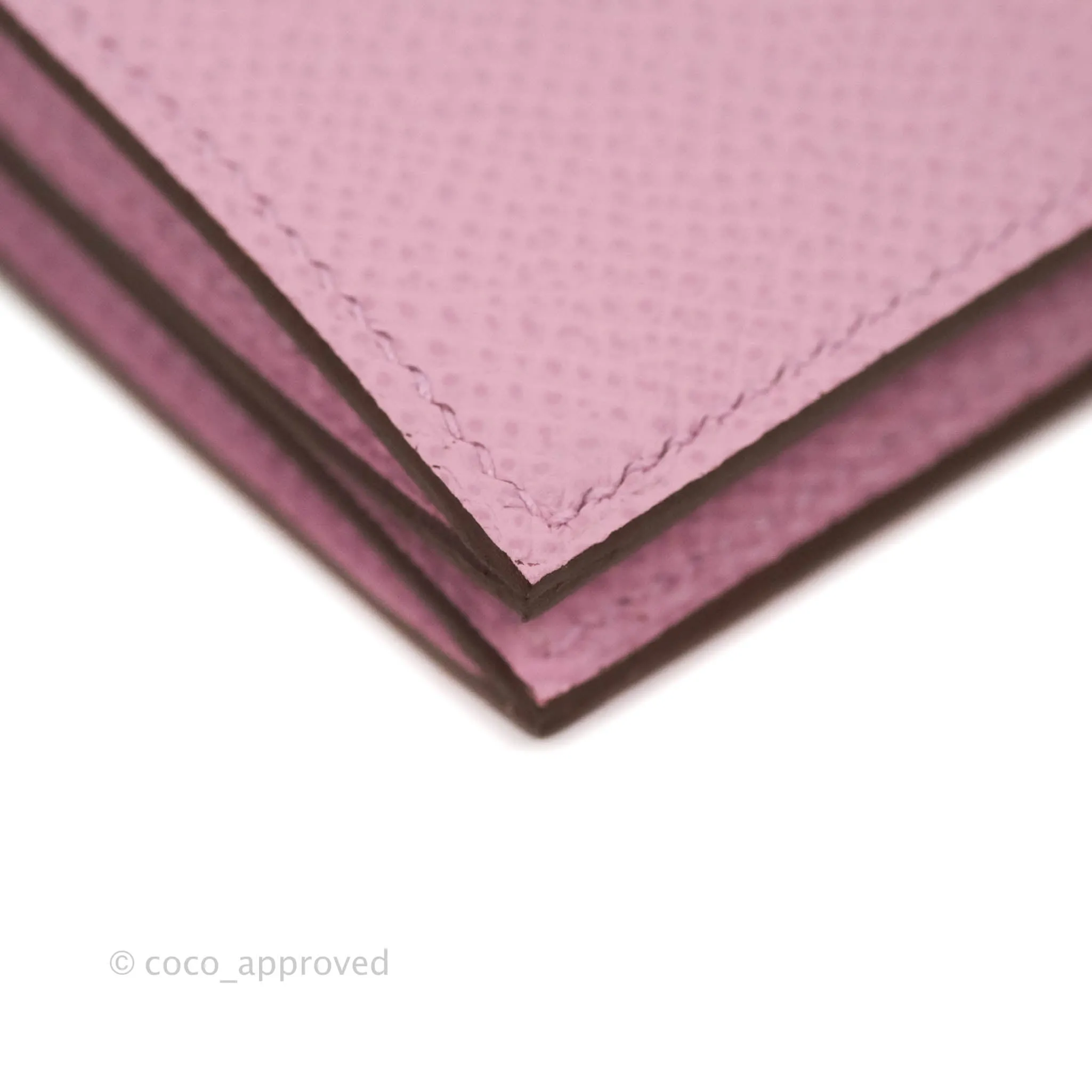 Hermes Bearn Card Holder Epsom Mauve Sylvester Palladium Hardware