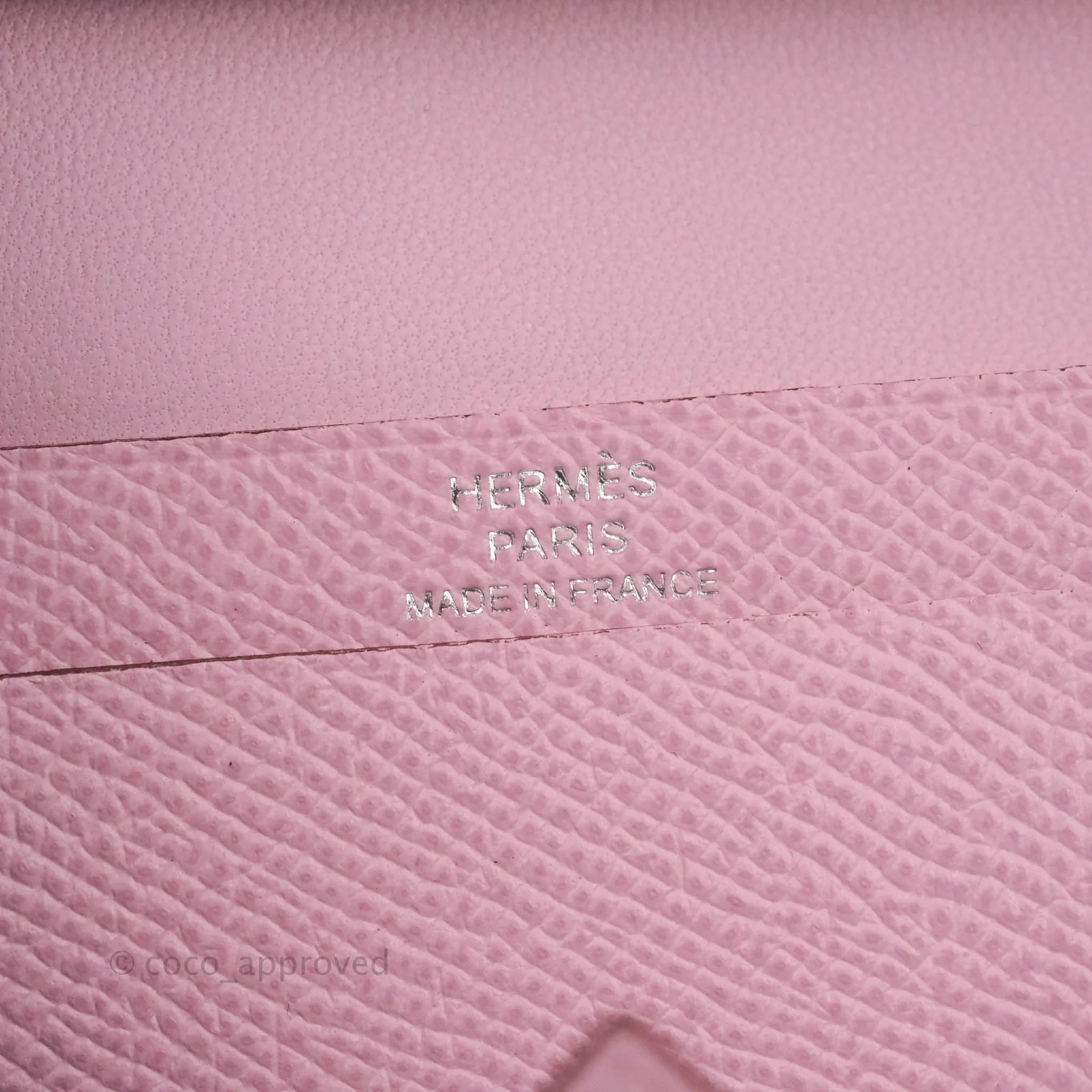Hermes Bearn Card Holder Epsom Mauve Sylvester Palladium Hardware