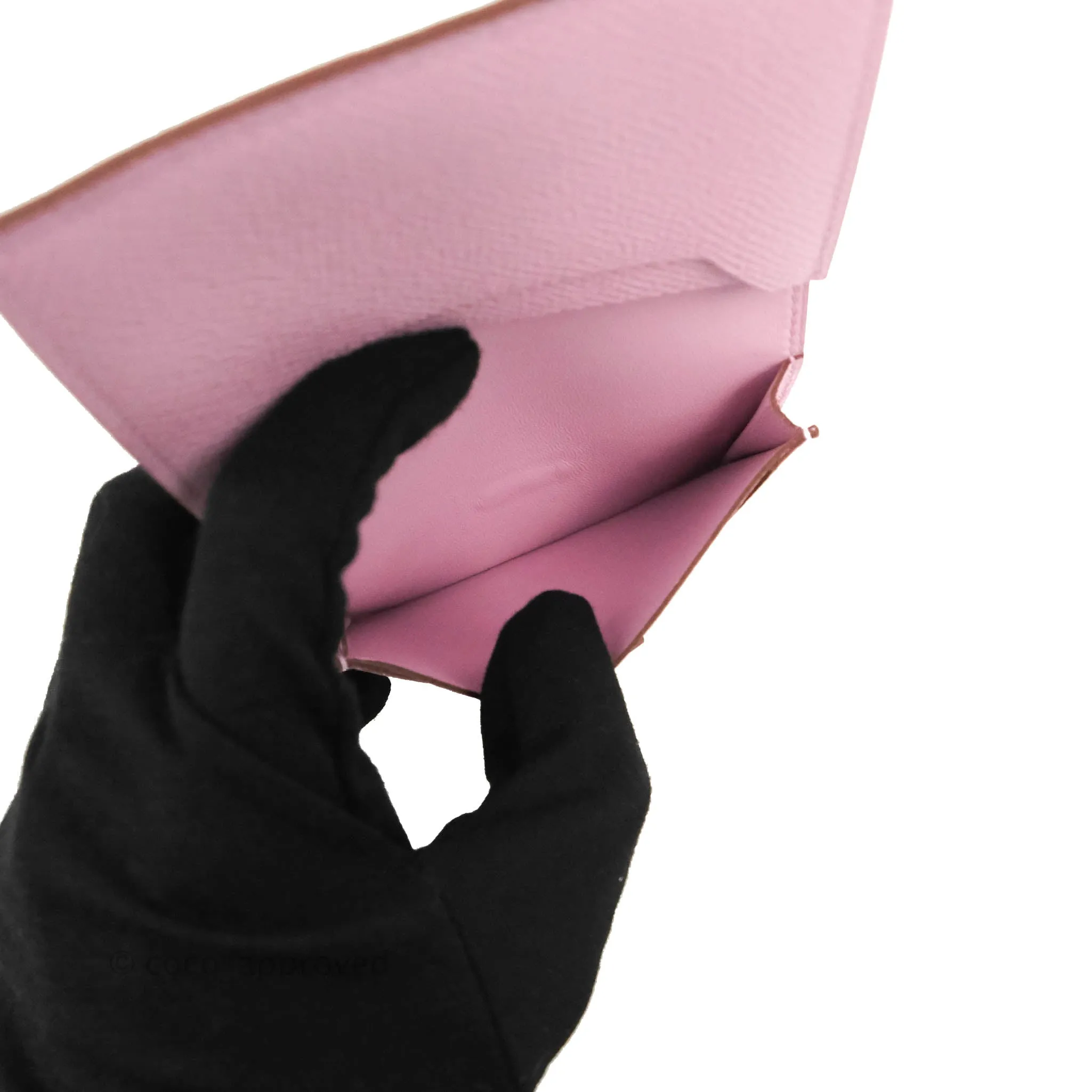 Hermes Bearn Card Holder Epsom Mauve Sylvester Palladium Hardware