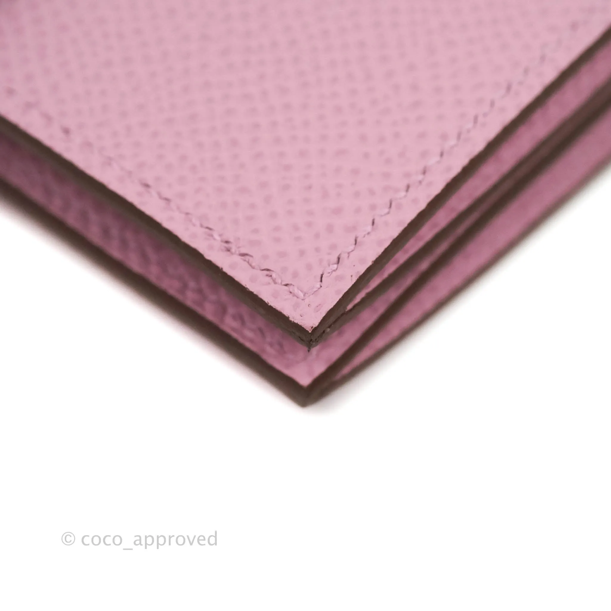 Hermes Bearn Card Holder Epsom Mauve Sylvester Palladium Hardware