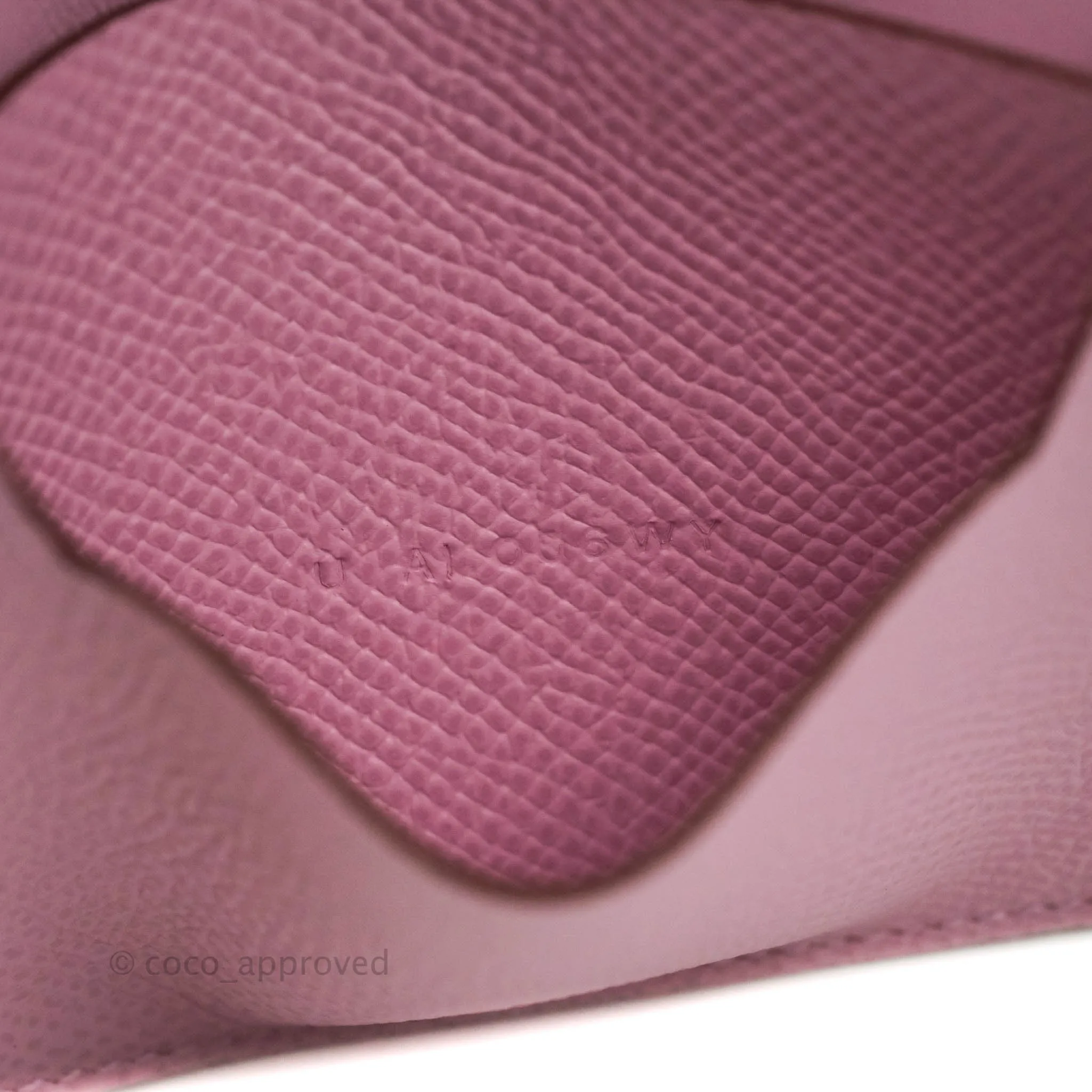Hermes Bearn Card Holder Epsom Mauve Sylvester Palladium Hardware