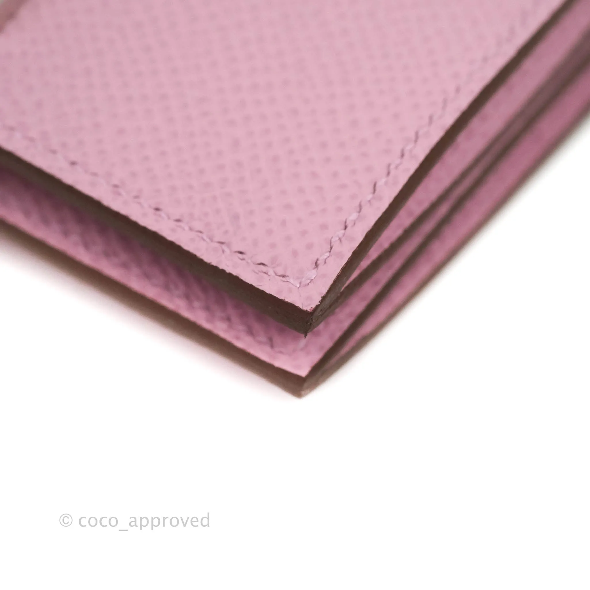 Hermes Bearn Card Holder Epsom Mauve Sylvester Palladium Hardware