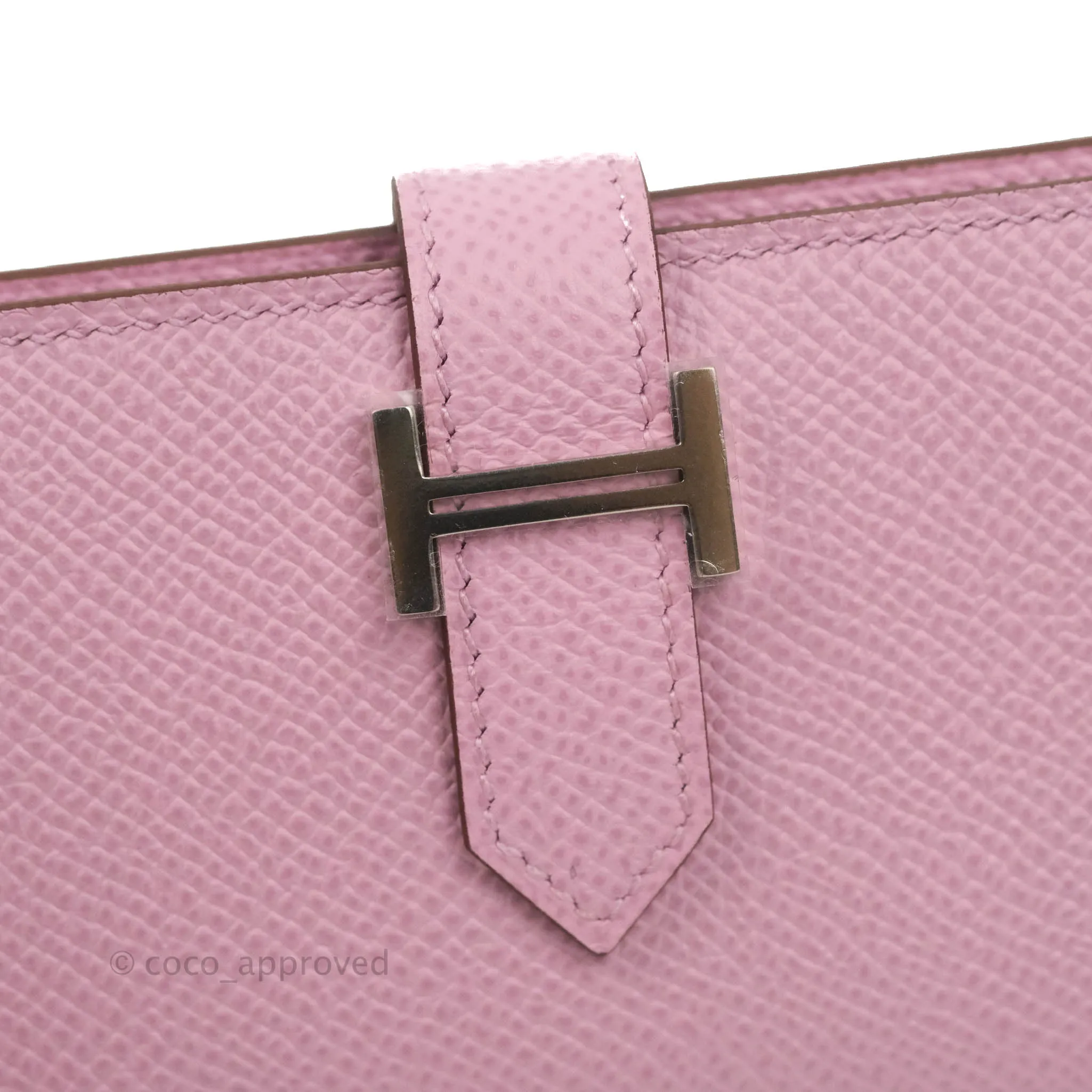Hermes Bearn Card Holder Epsom Mauve Sylvester Palladium Hardware