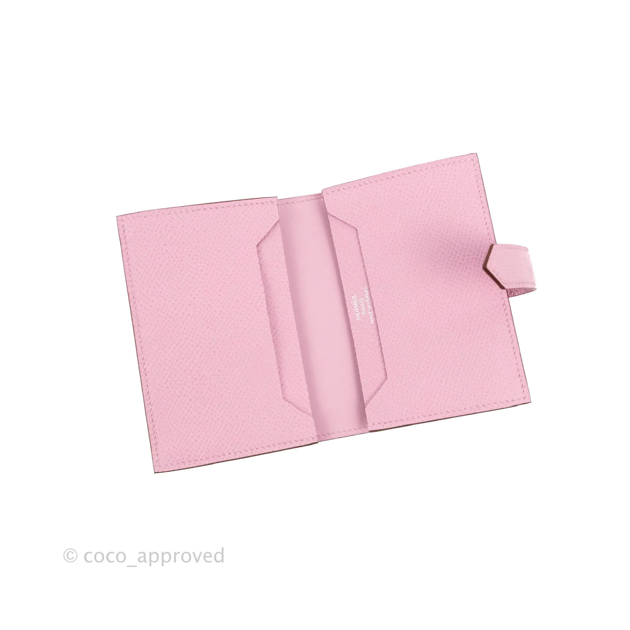 Hermes Bearn Card Holder Epsom Mauve Sylvester Palladium Hardware