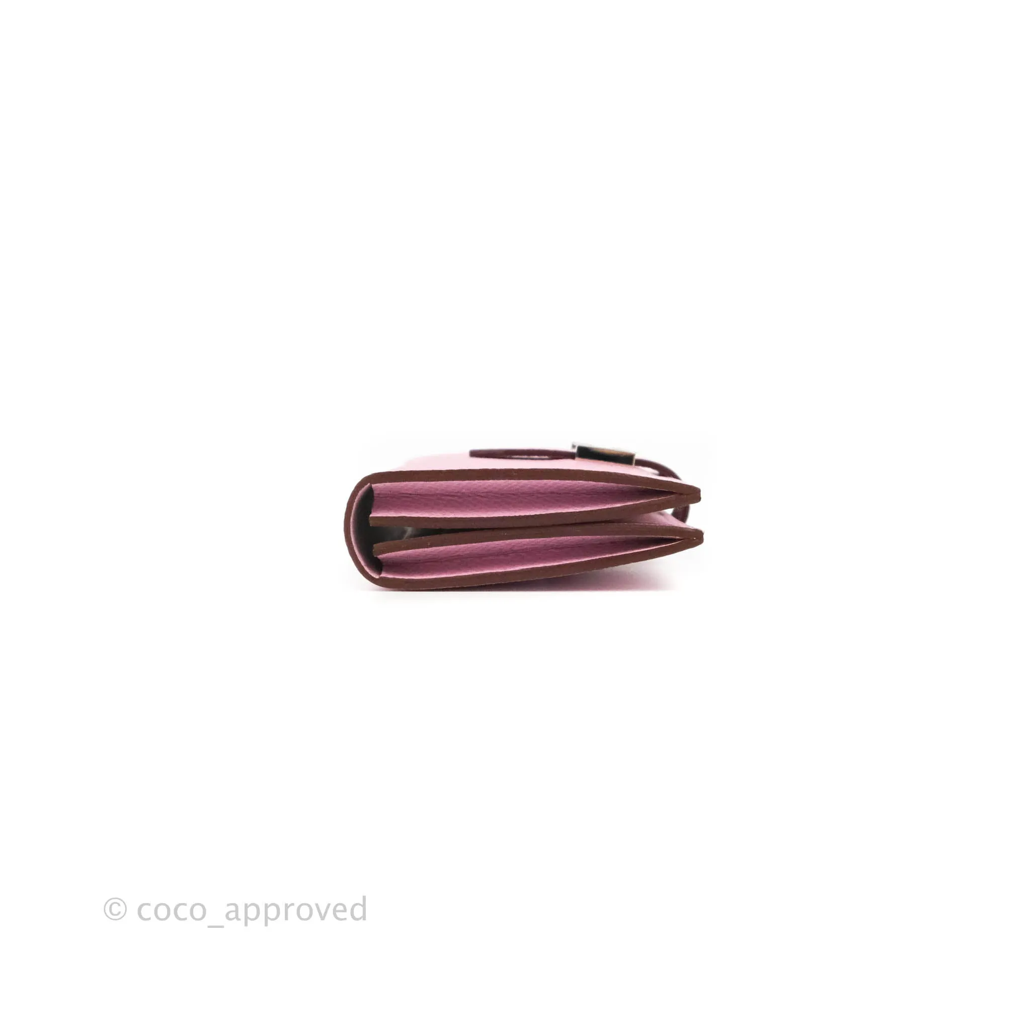 Hermes Bearn Card Holder Epsom Mauve Sylvester Palladium Hardware