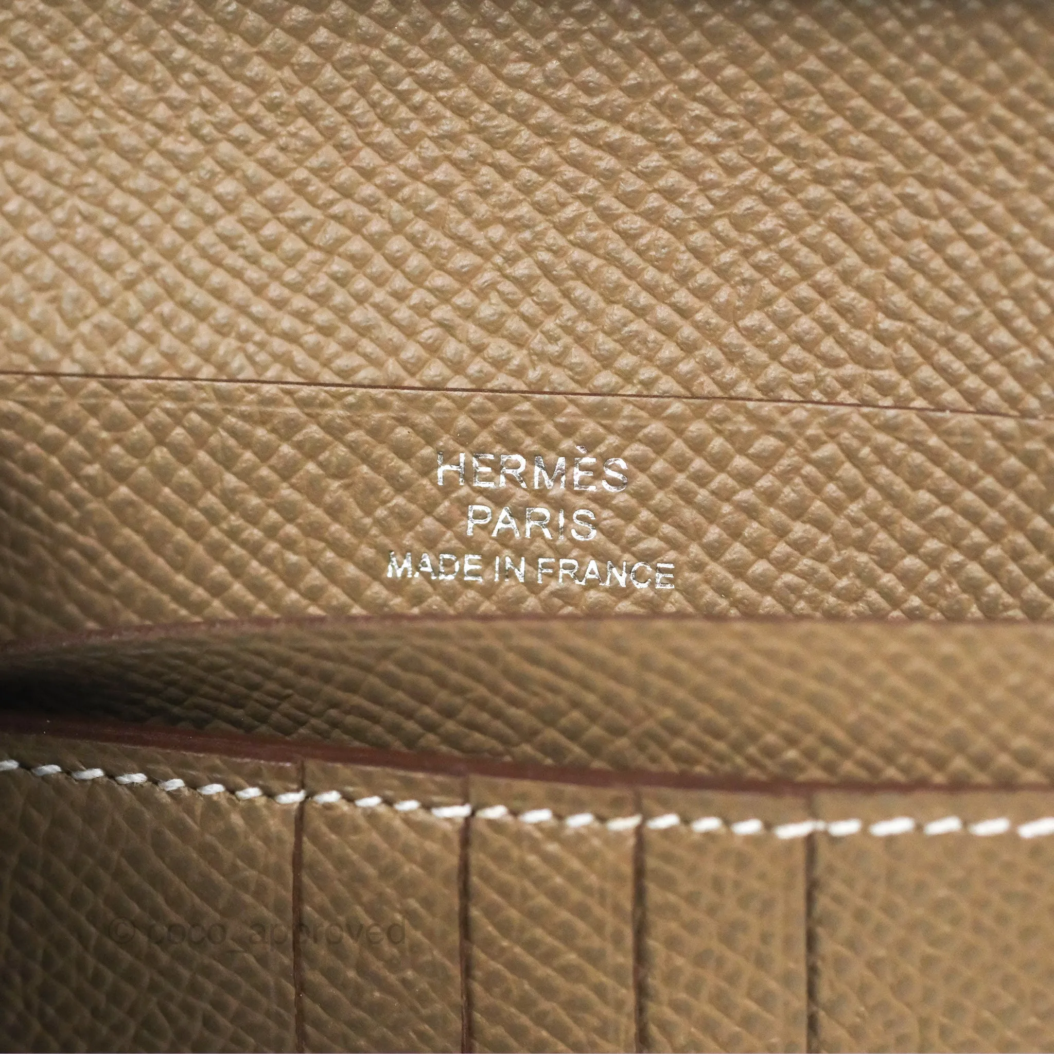 Hermes Bearn Compact Wallet Etoupe Epsom Palladium Hardware