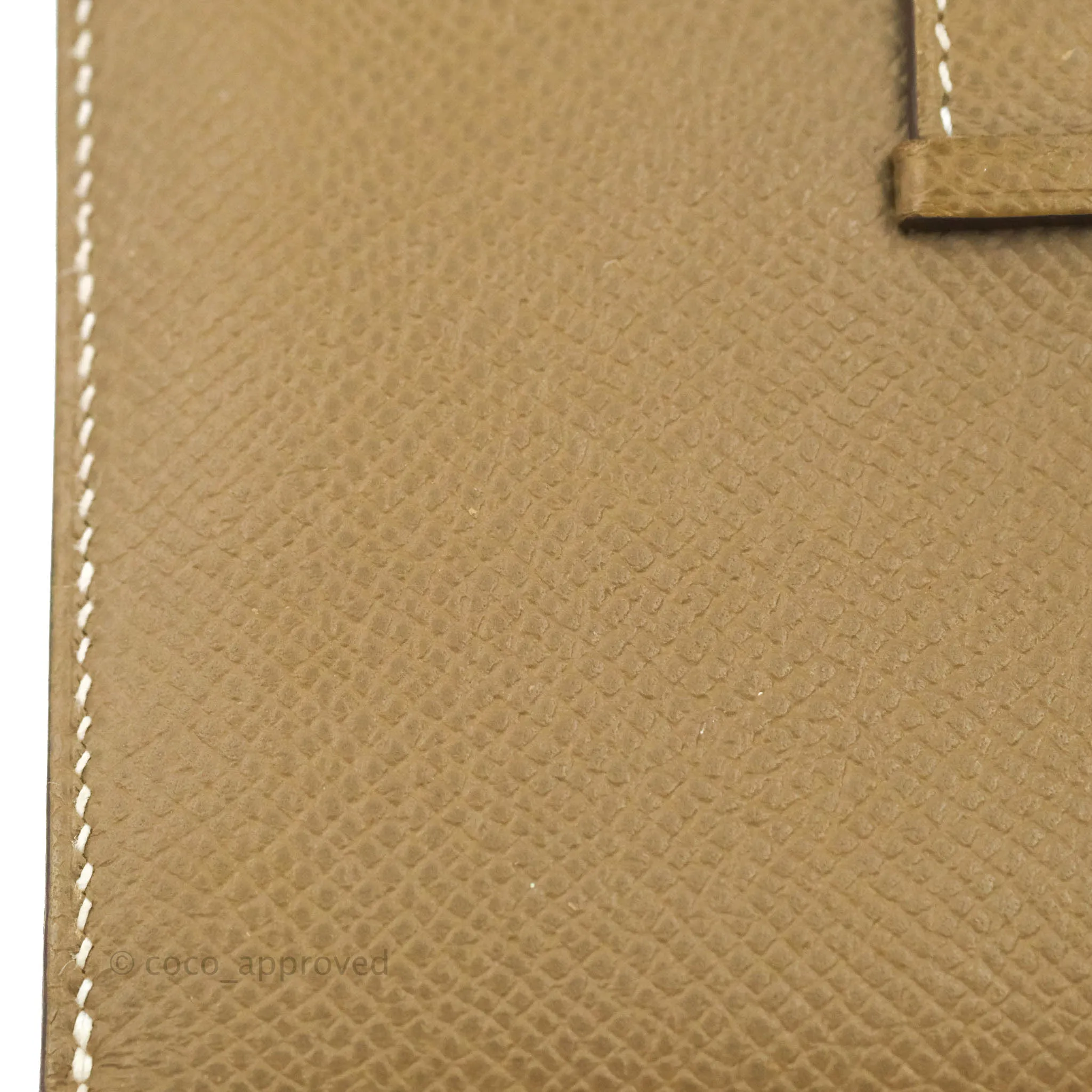 Hermes Bearn Compact Wallet Etoupe Epsom Palladium Hardware