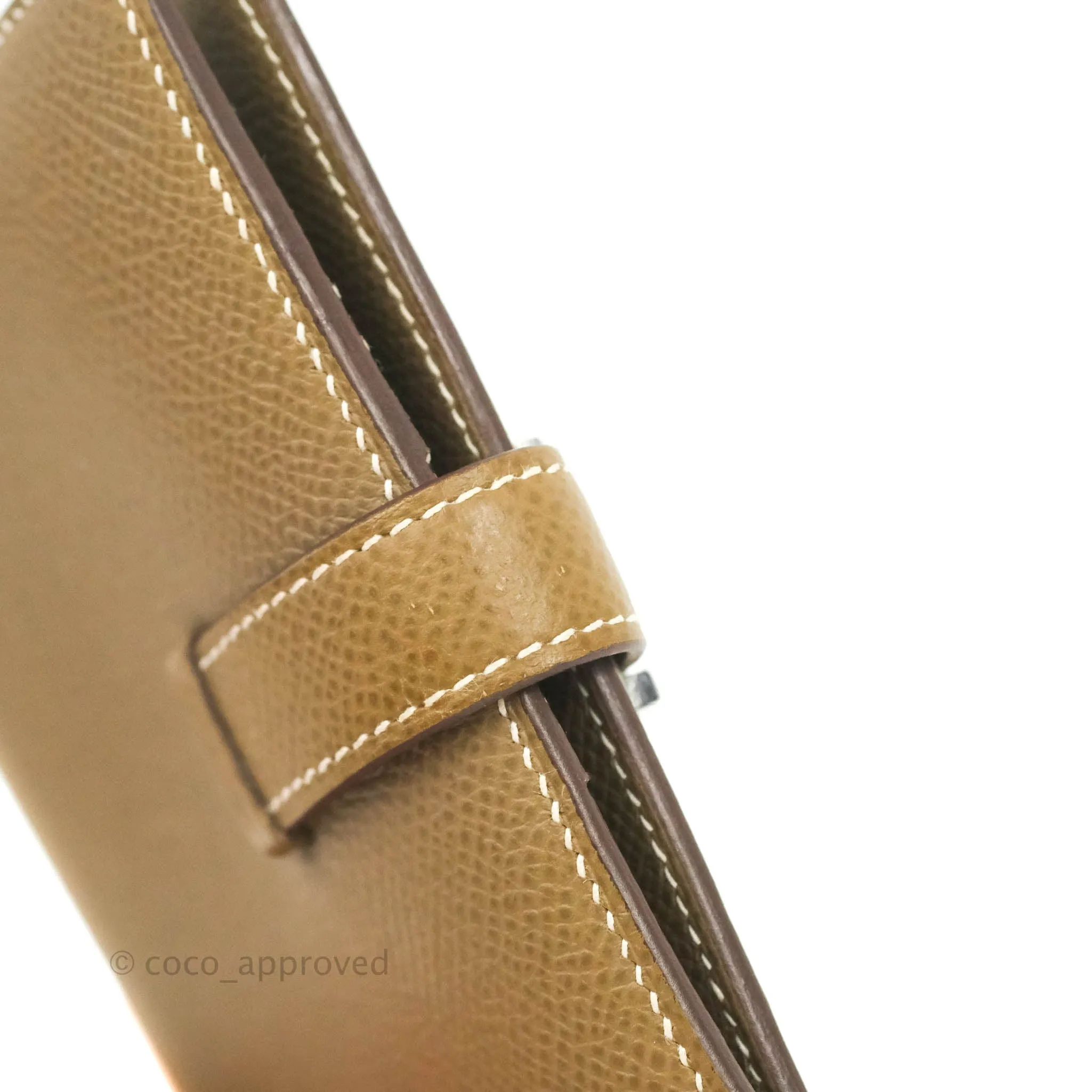 Hermes Bearn Compact Wallet Etoupe Epsom Palladium Hardware
