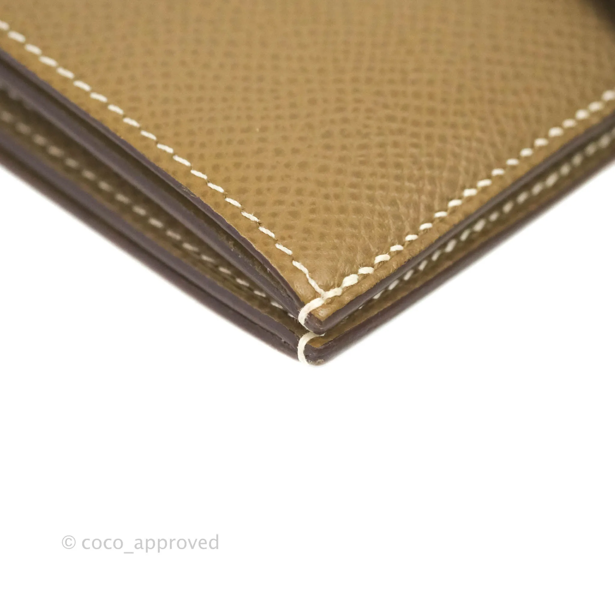 Hermes Bearn Compact Wallet Etoupe Epsom Palladium Hardware
