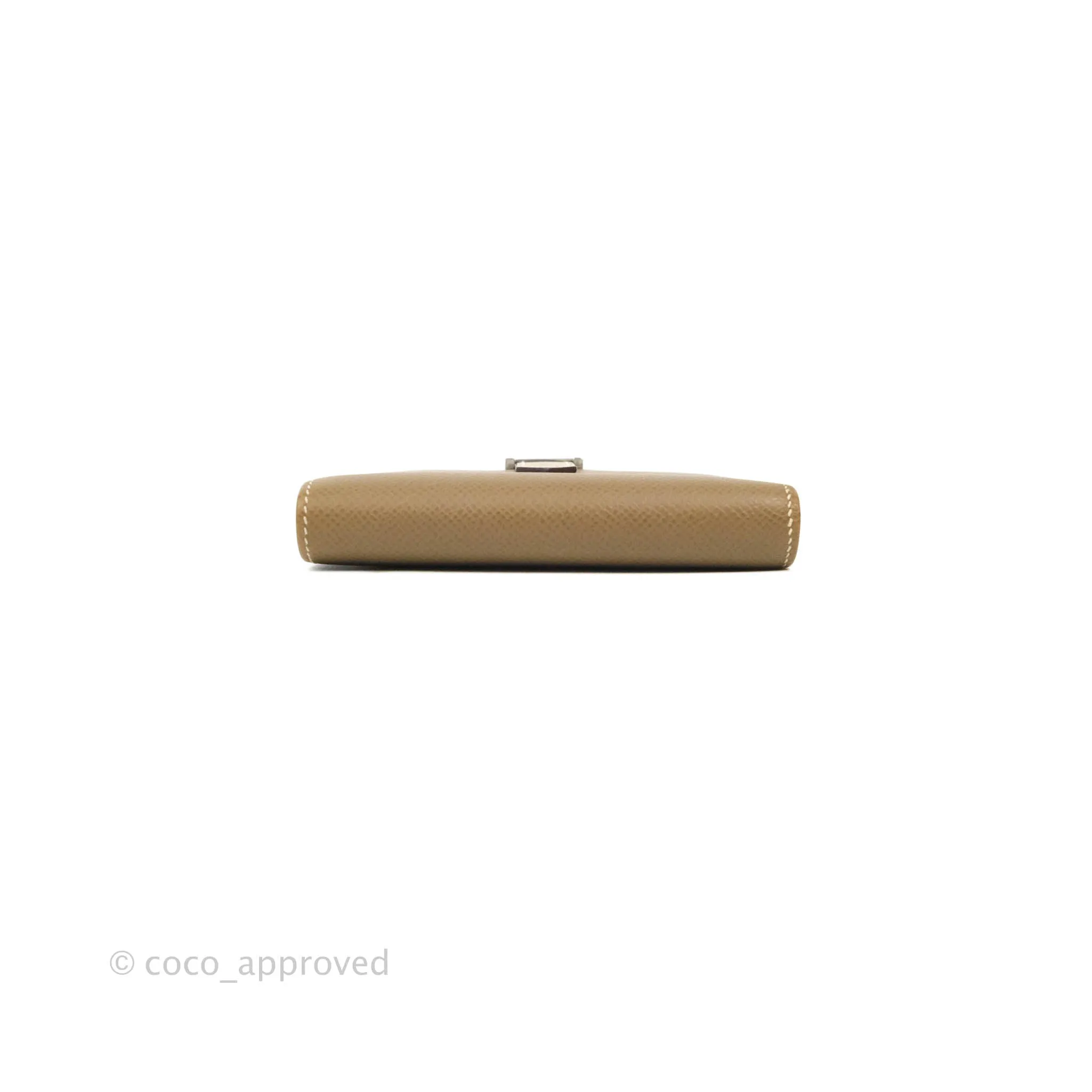 Hermes Bearn Compact Wallet Etoupe Epsom Palladium Hardware