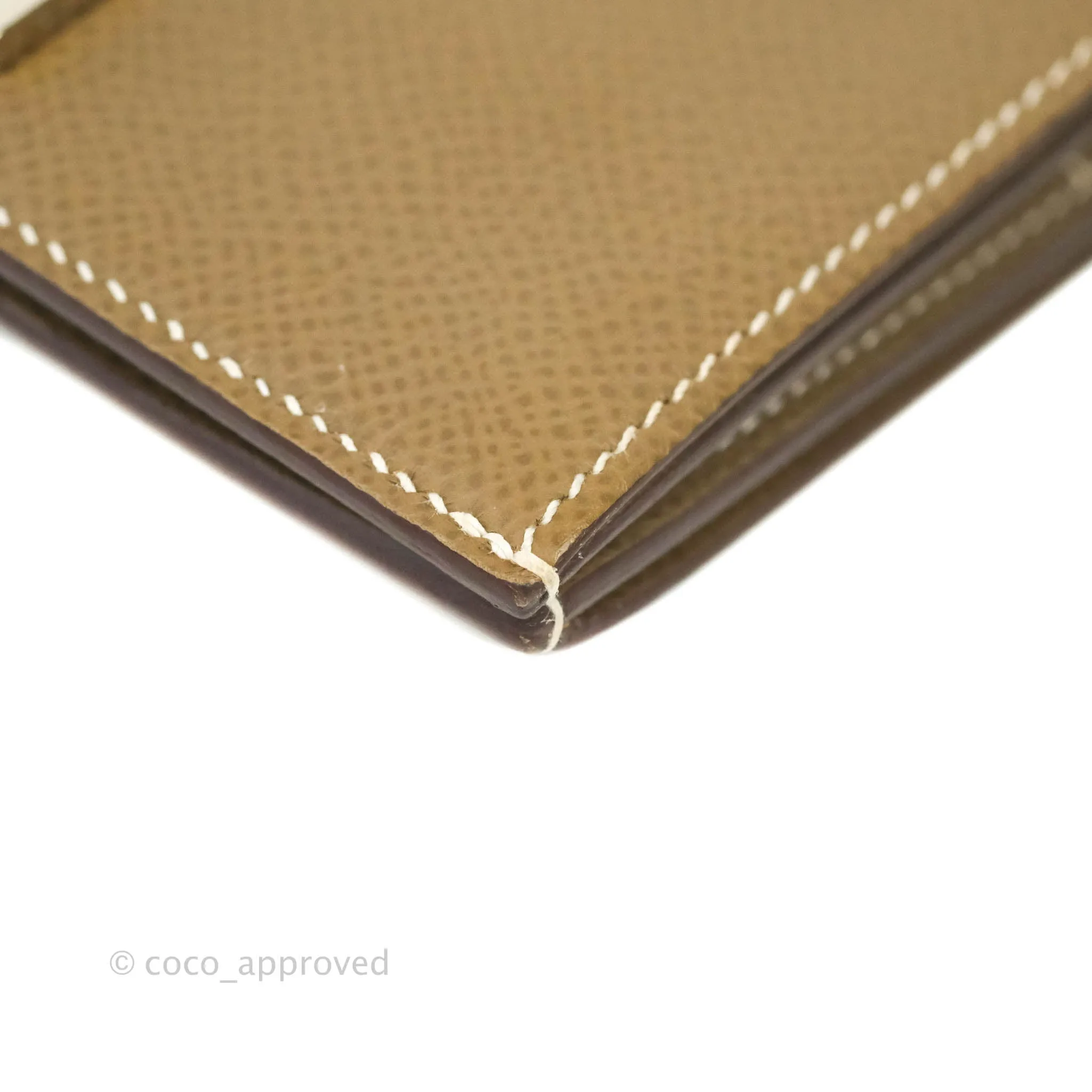 Hermes Bearn Compact Wallet Etoupe Epsom Palladium Hardware