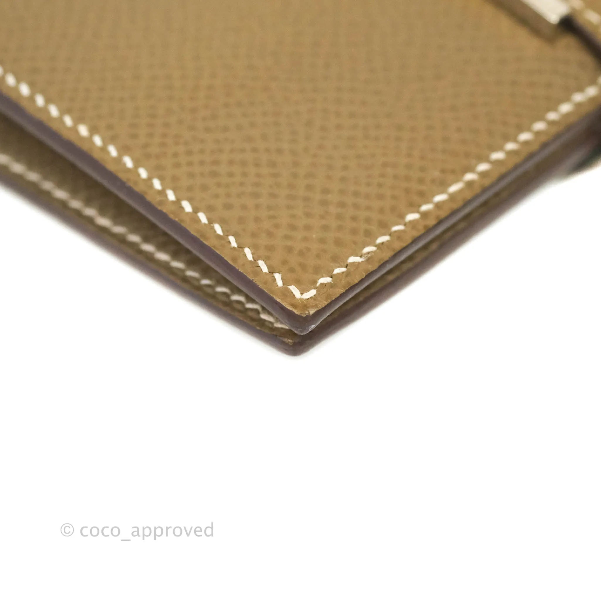 Hermes Bearn Compact Wallet Etoupe Epsom Palladium Hardware