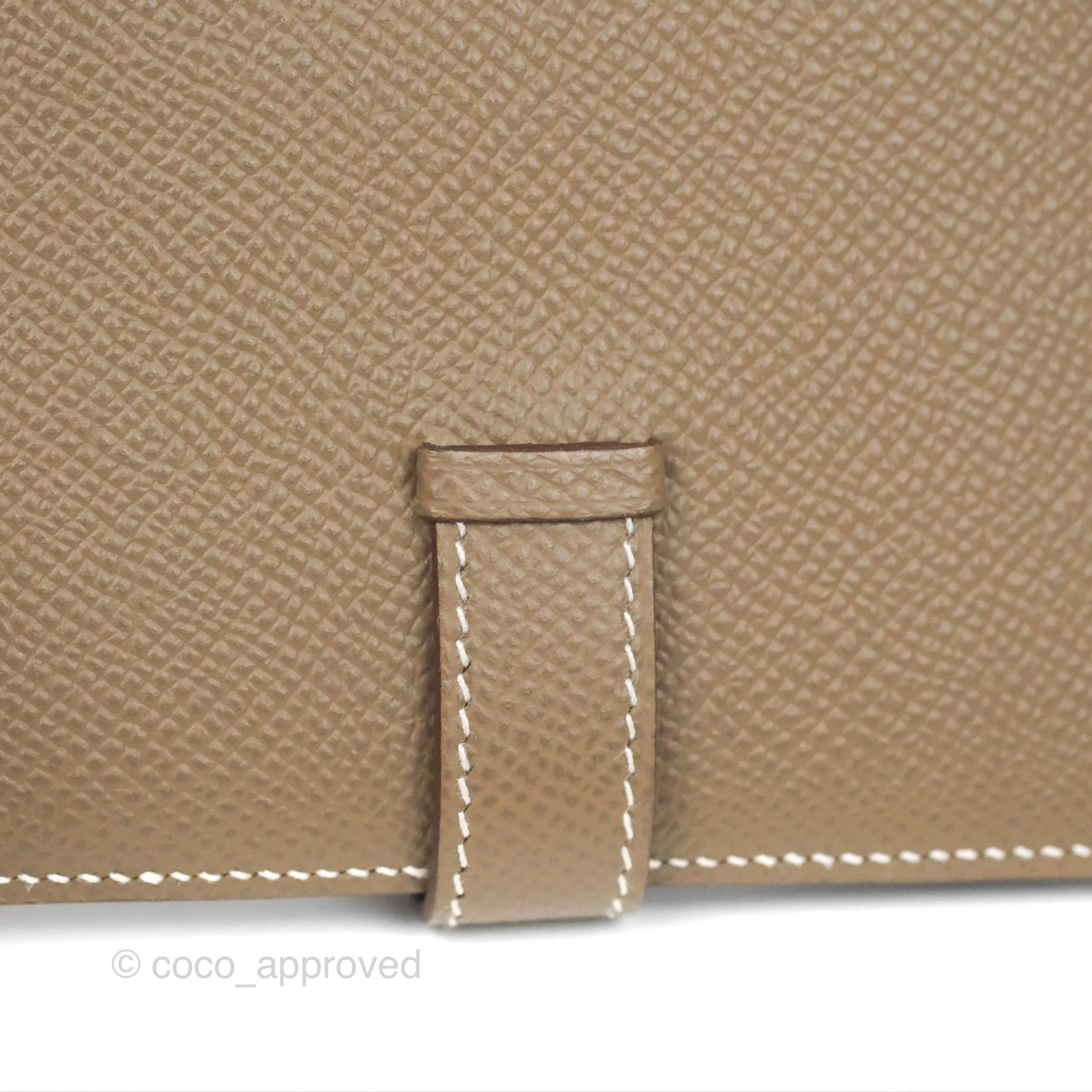 Hermes Bearn Compact Wallet Etoupe Epsom Palladium Hardware