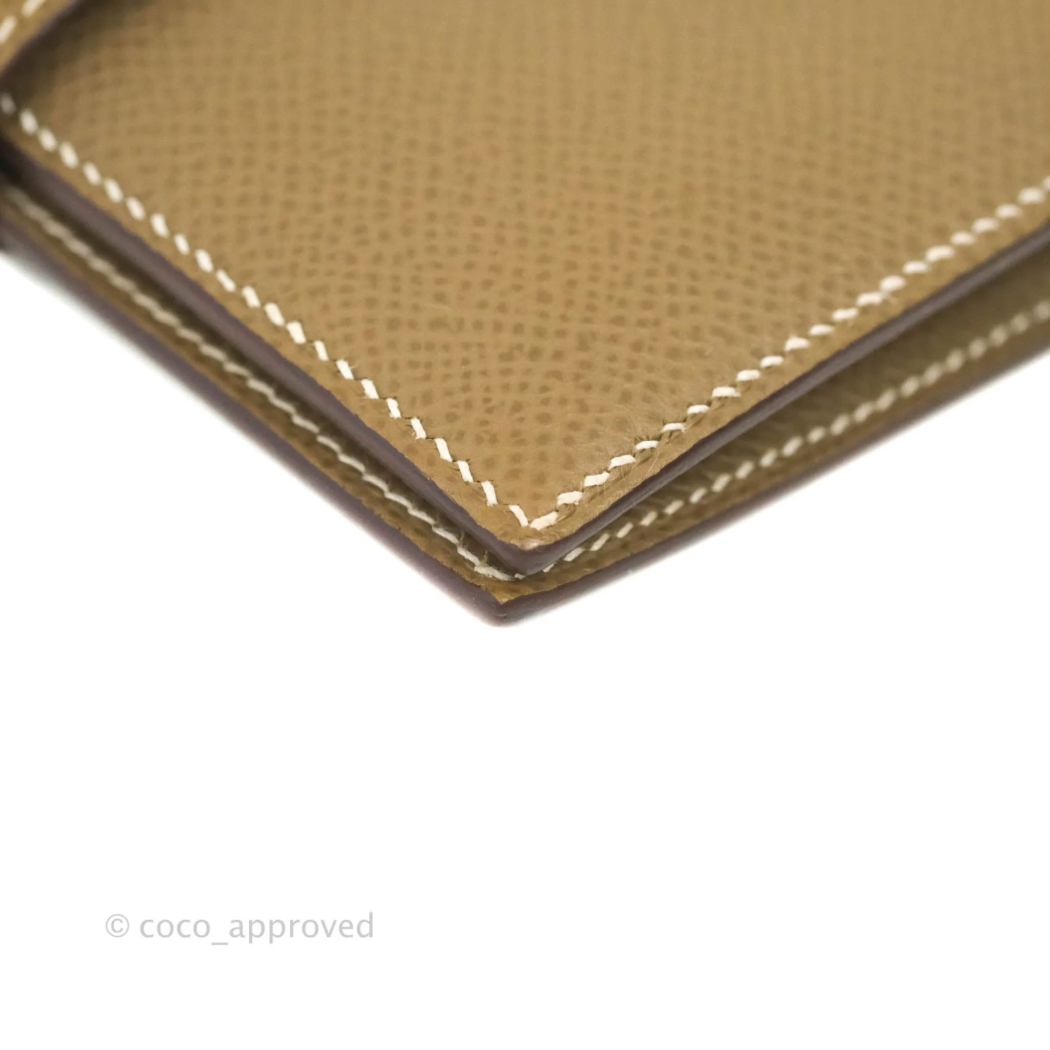 Hermes Bearn Compact Wallet Etoupe Epsom Palladium Hardware